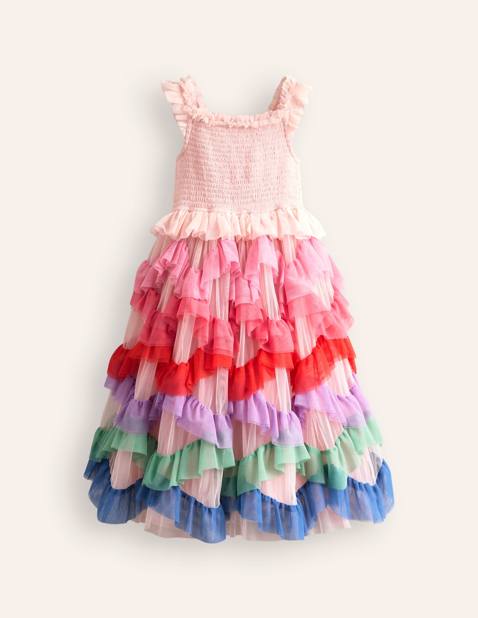 Maude Ruffle Tulle Dress-Multi Rainbow-5