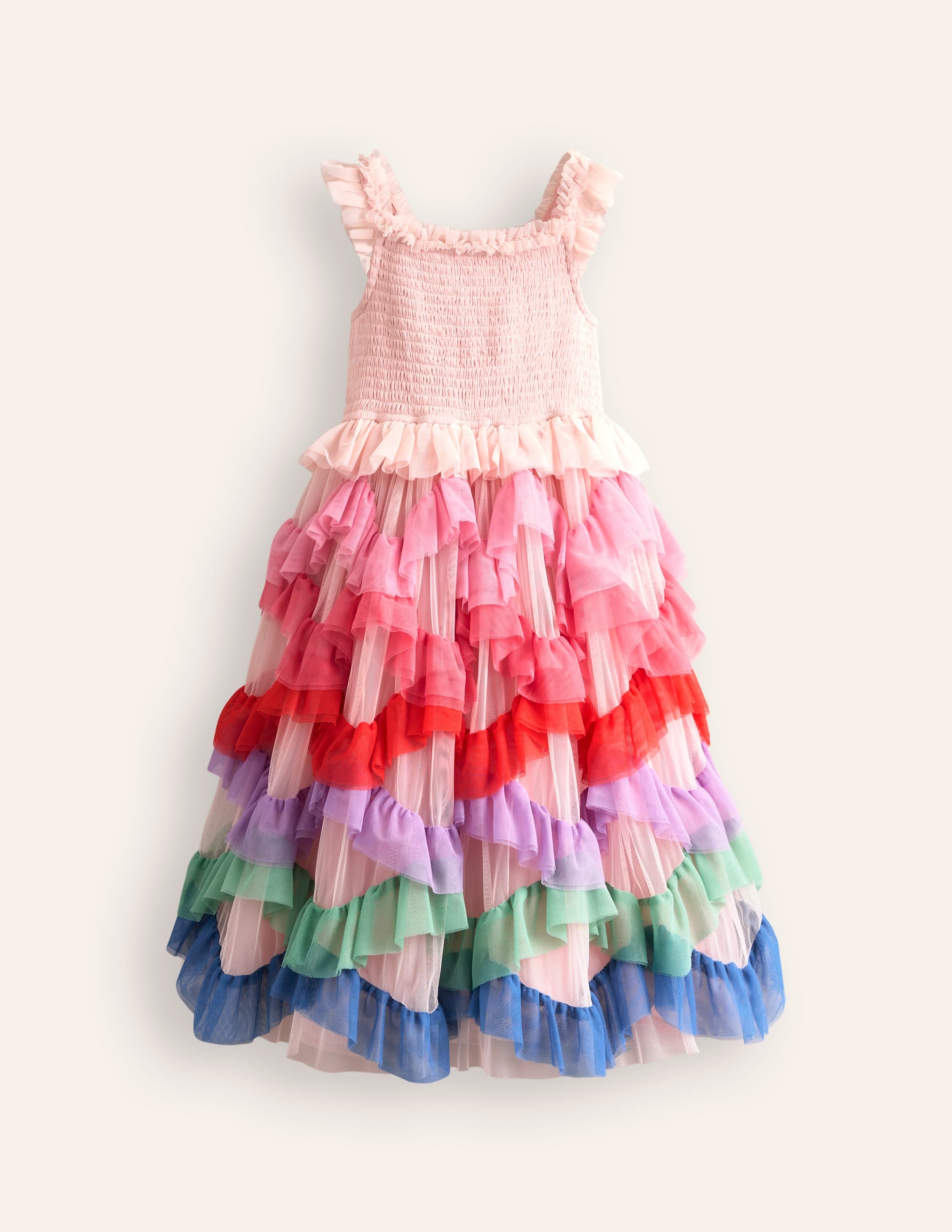 Maude Ruffle Tulle Dress-Multi Rainbow - Image 5