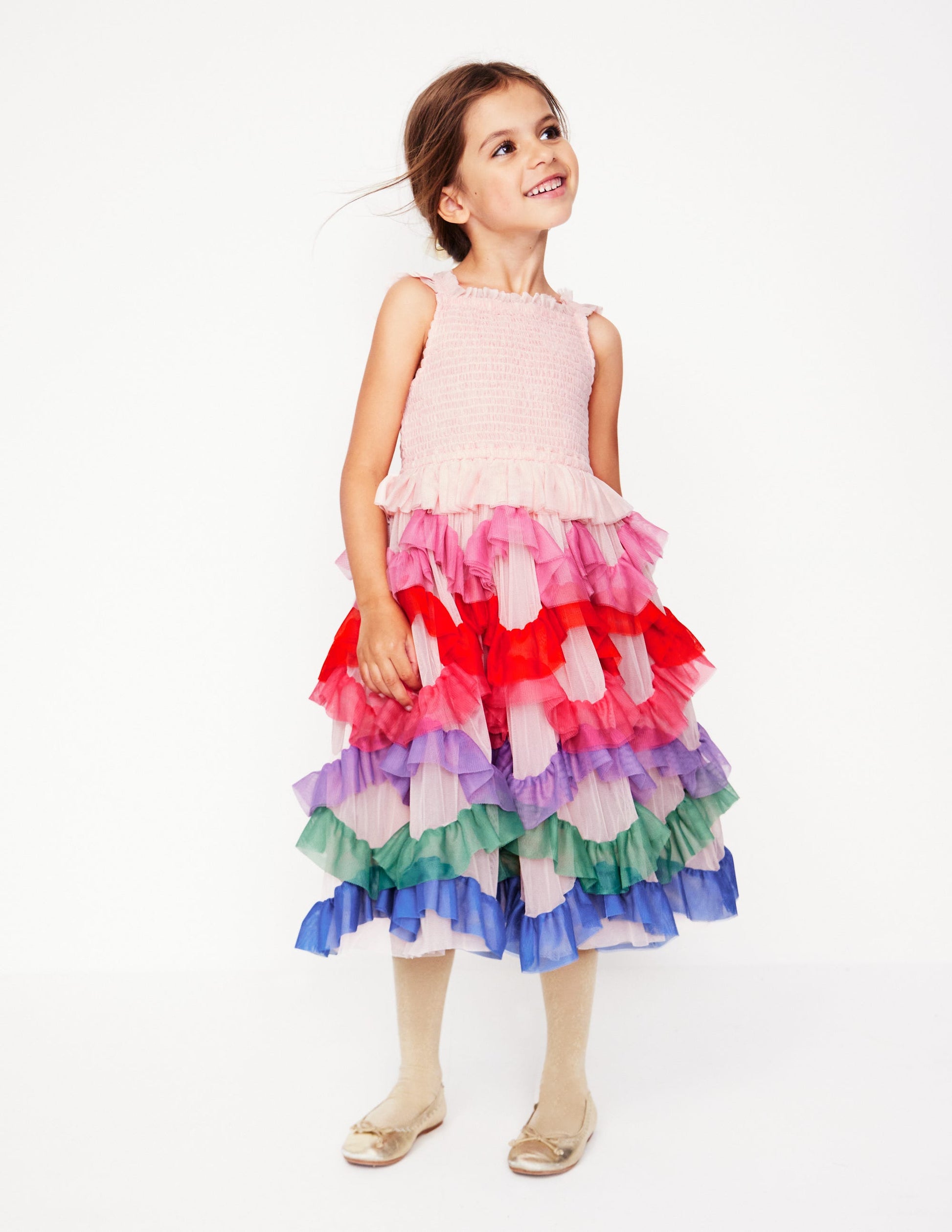 Maude Ruffle Tulle Dress-Multi Rainbow-3