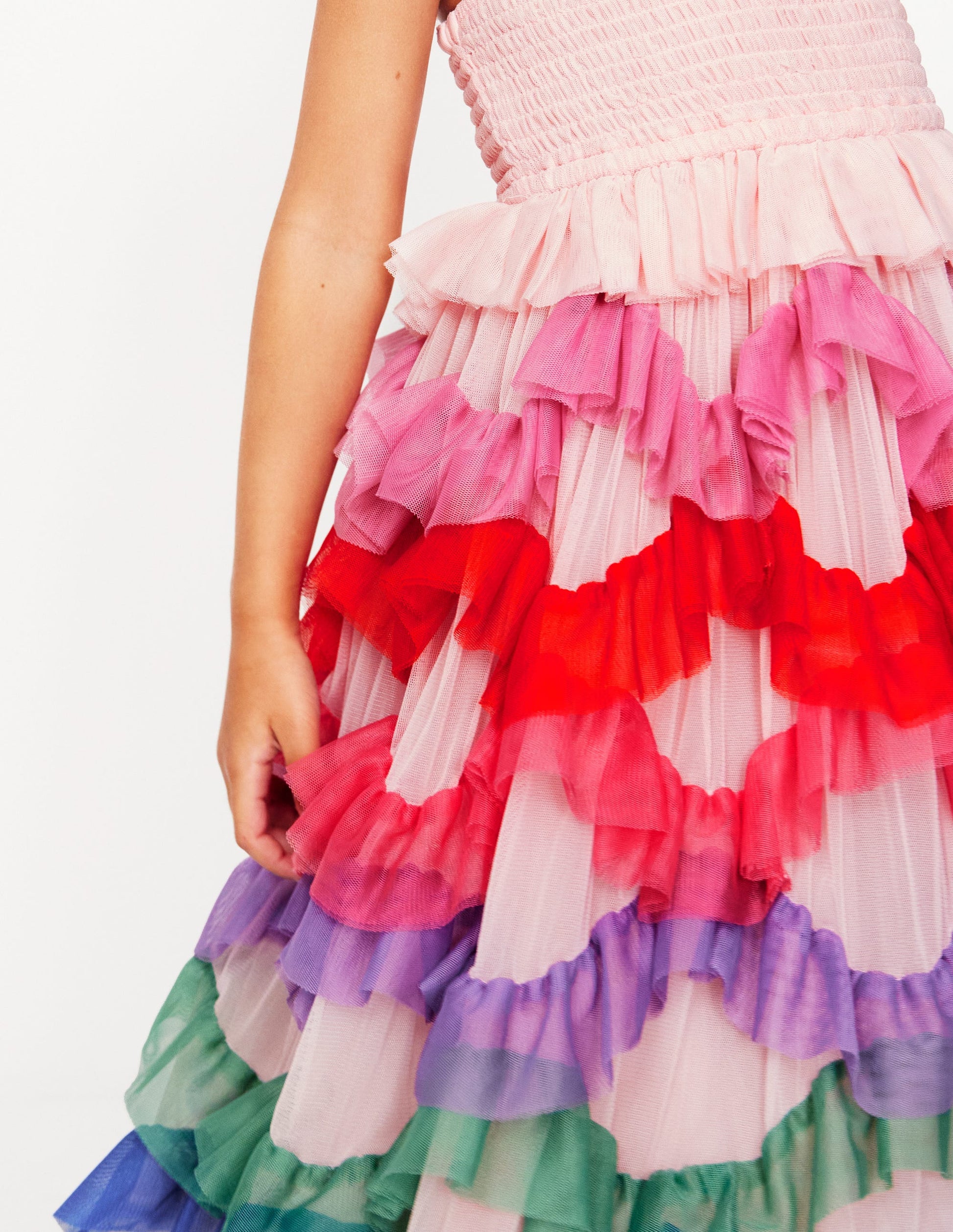 Maude Ruffle Tulle Dress-Multi Rainbow-4