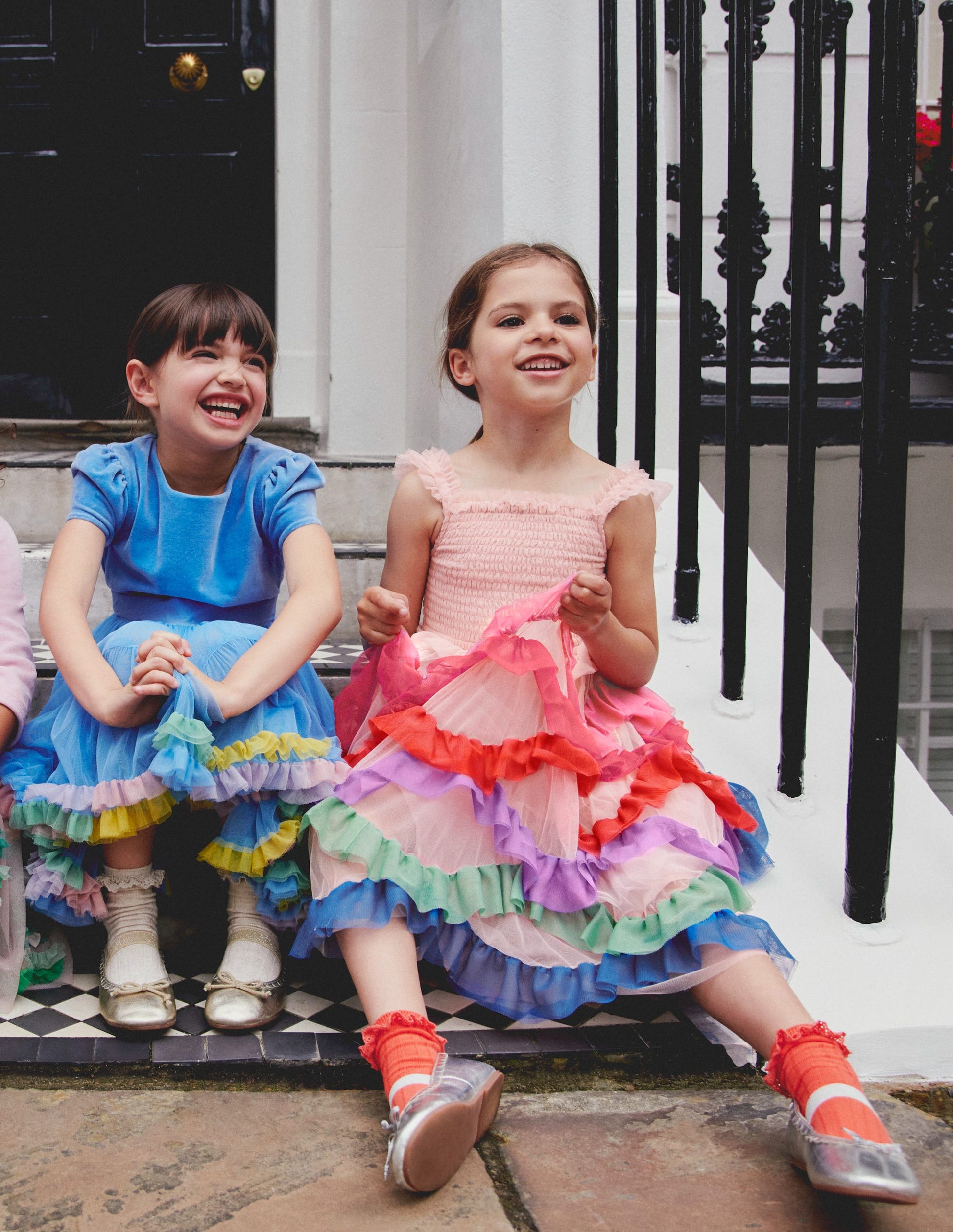Maude Ruffle Tulle Dress-Multi Rainbow-8