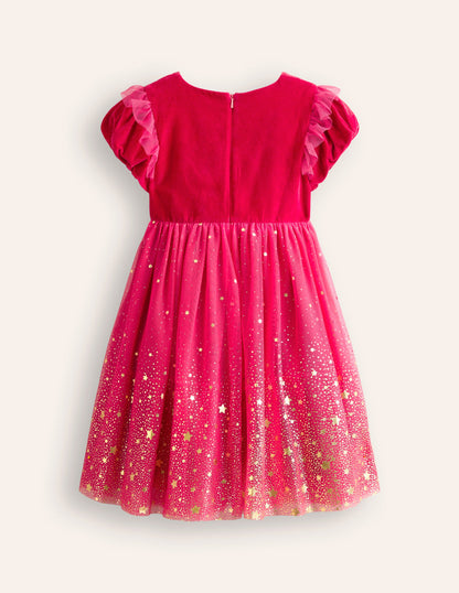 Esther Metallic Party Dress-Rose Pink-8