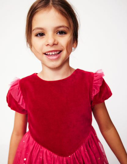 Esther Metallic Party Dress-Rose Pink-1