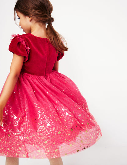 Esther Metallic Party Dress-Rose Pink-2