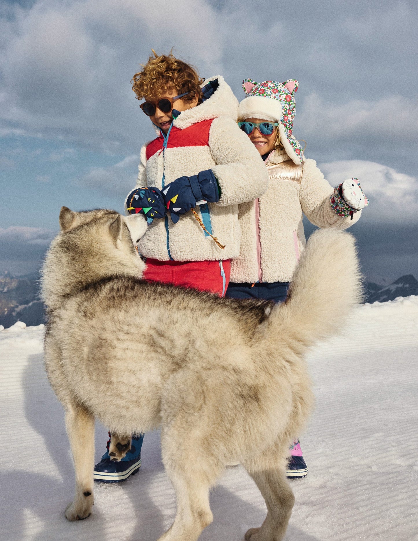 Reversible Cosy Borg Coat-Pink Metallic Colourblock