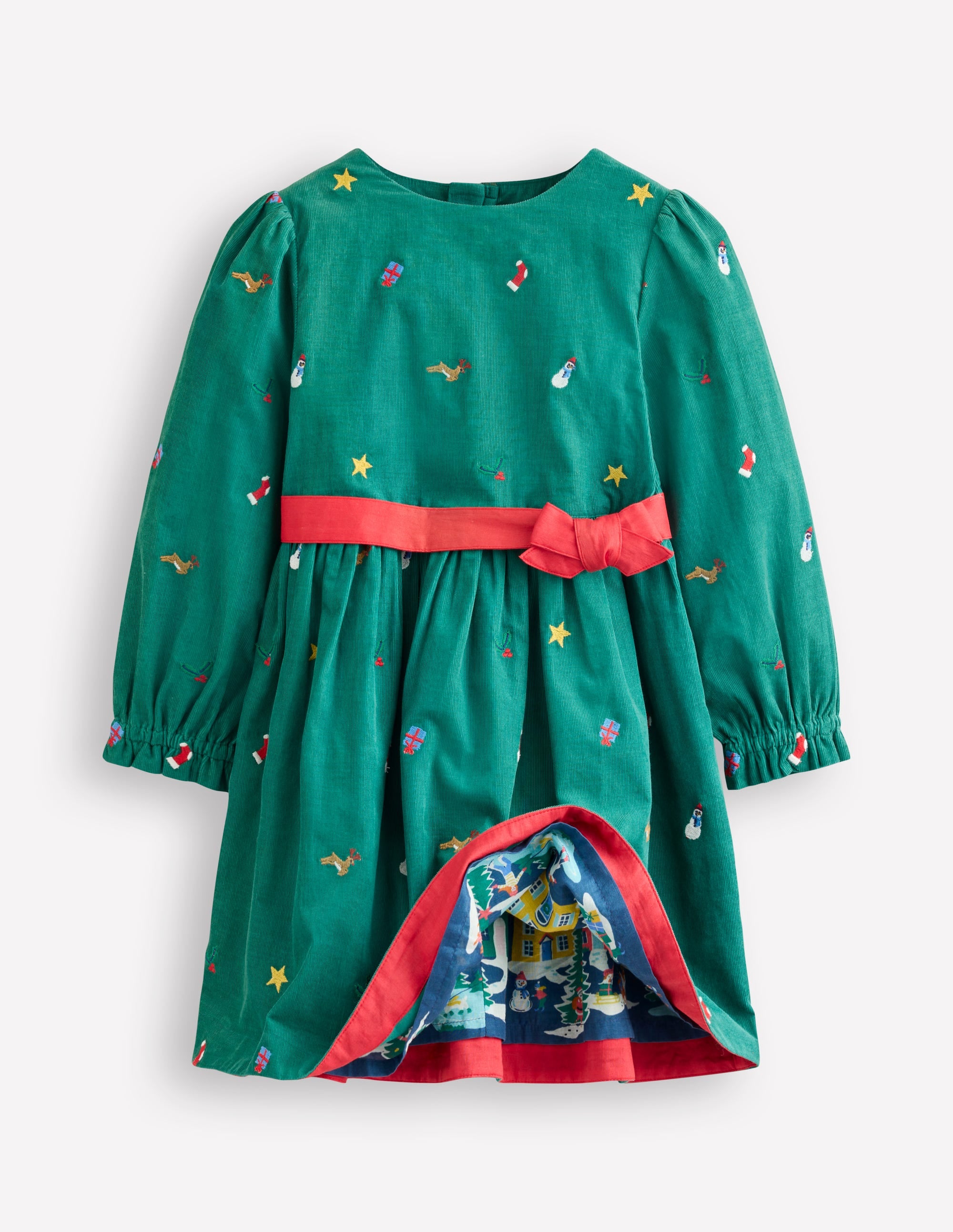 Peggy Cord Party Dress-Rockabilly Red Berry Floral - Image 7