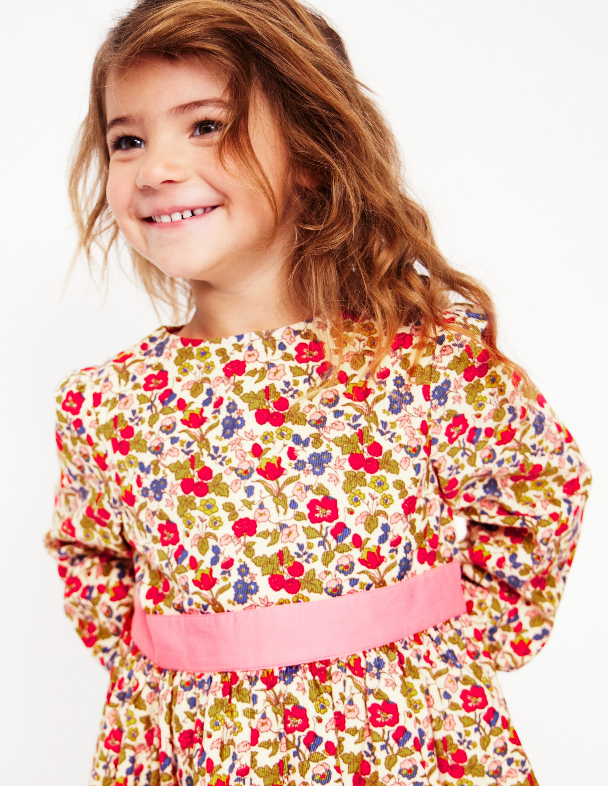 Peggy Cord Party Dress-Rockabilly Red Berry Floral - Image 1