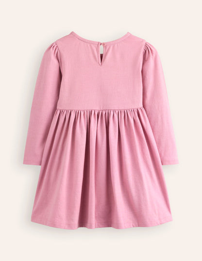 Nellie Appliqué Flare Dress-Vintage Pink Woodland-2