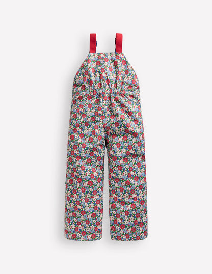 Salopette Waterproof Trousers-Glacier Blue Winter Floral-2