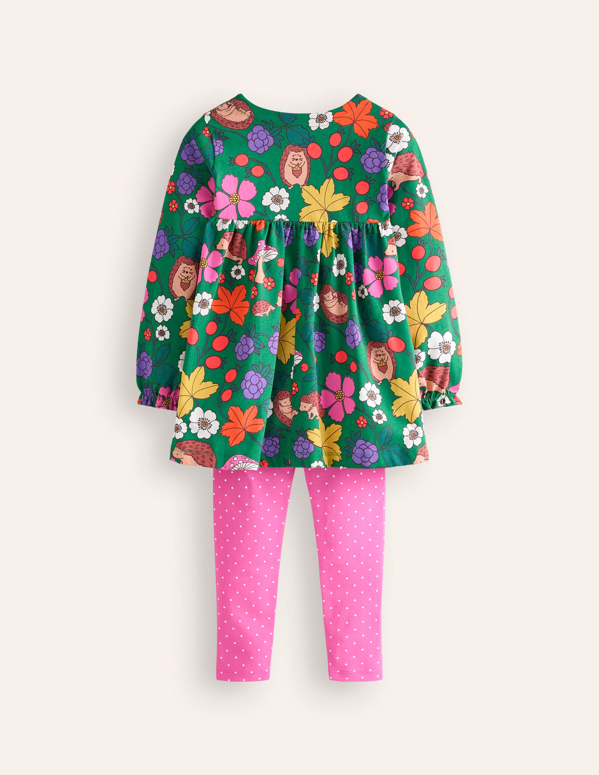 Print Tunic and Leggings Set-Rich Emerald Hedgehogs - Image 7
