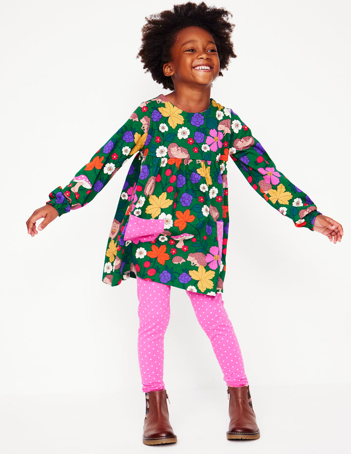 Print Tunic and Leggings Set-Rich Emerald Hedgehogs