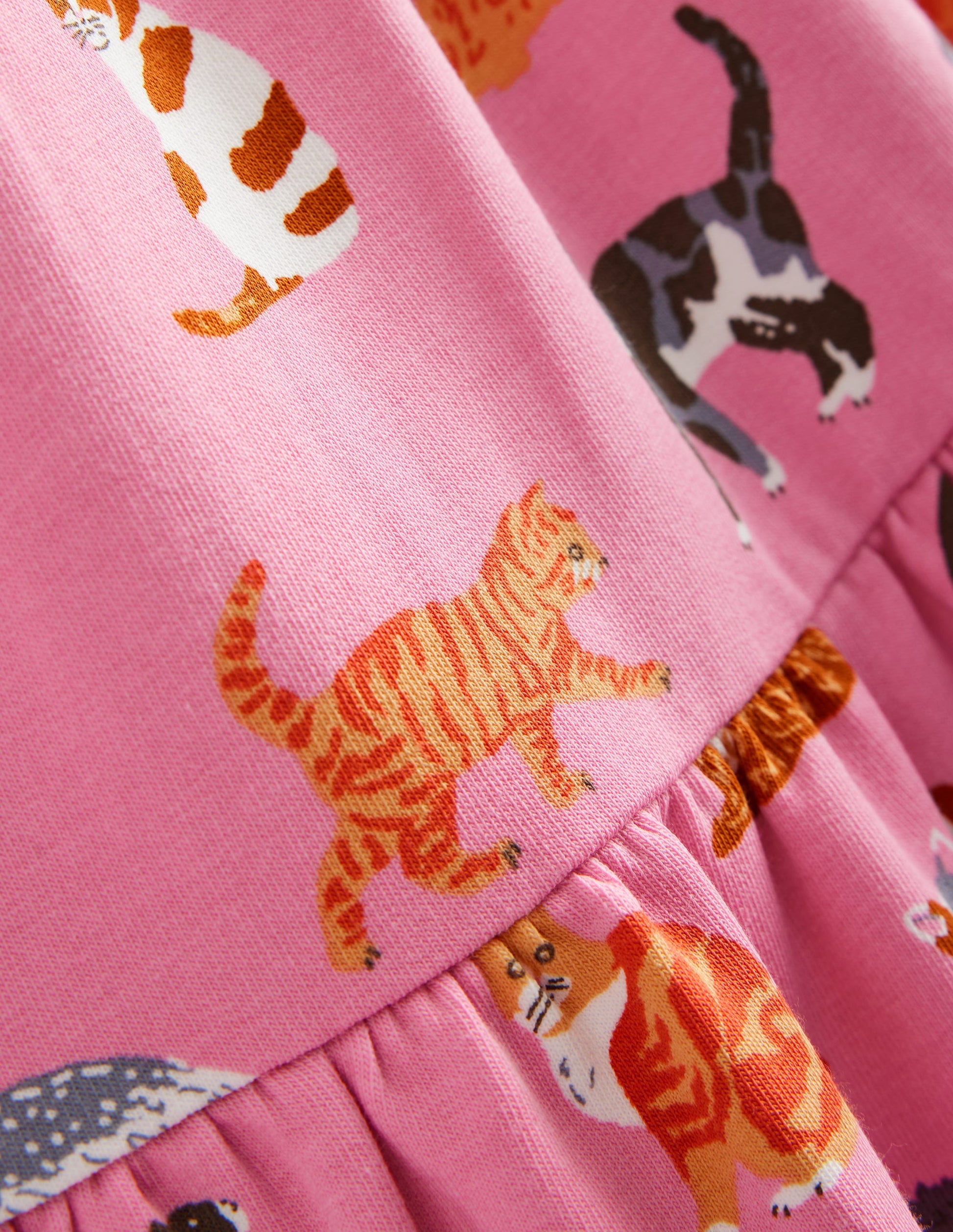 Dixie Tiered Sweatshirt Dress-Formica Pink Cats-3