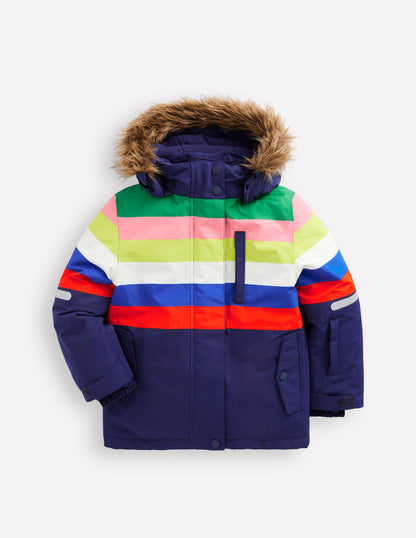 All-Weather Waterproof Coat-Rainbow Stripe-1