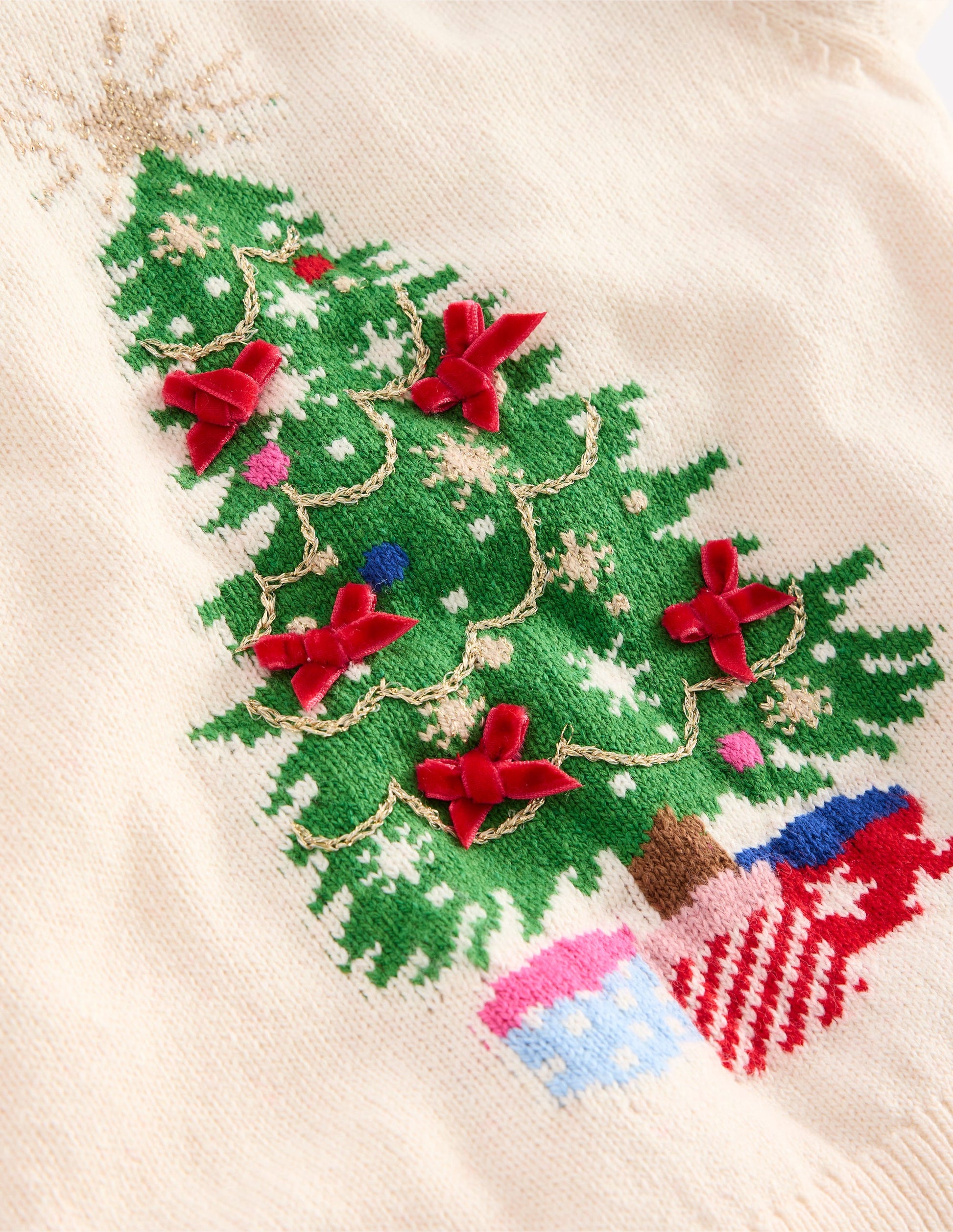 Fun Logo Jumper-Ecru Marl Tree-3