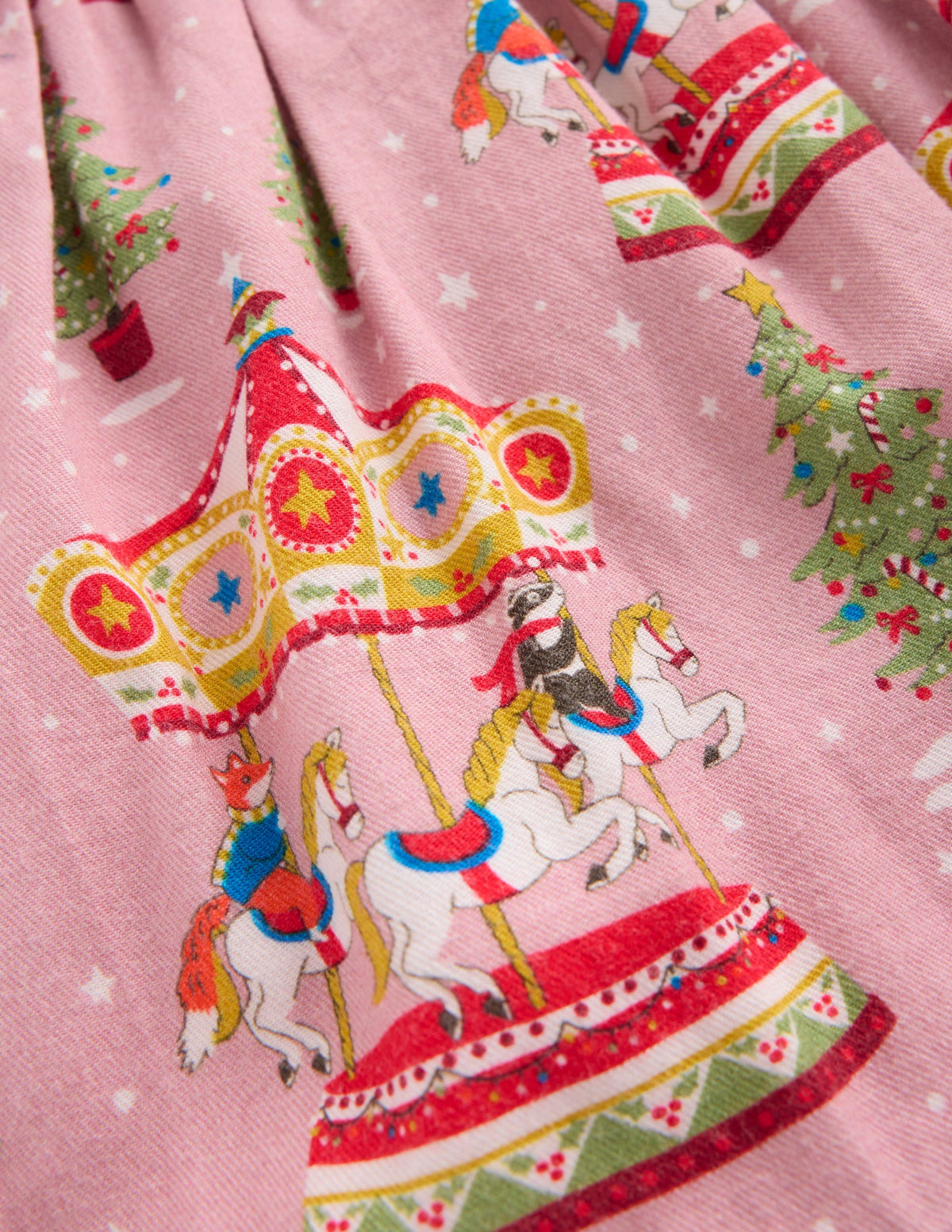 Printed Pull-On Twirly Skirt-Vintage Pink Carousel - Image 3