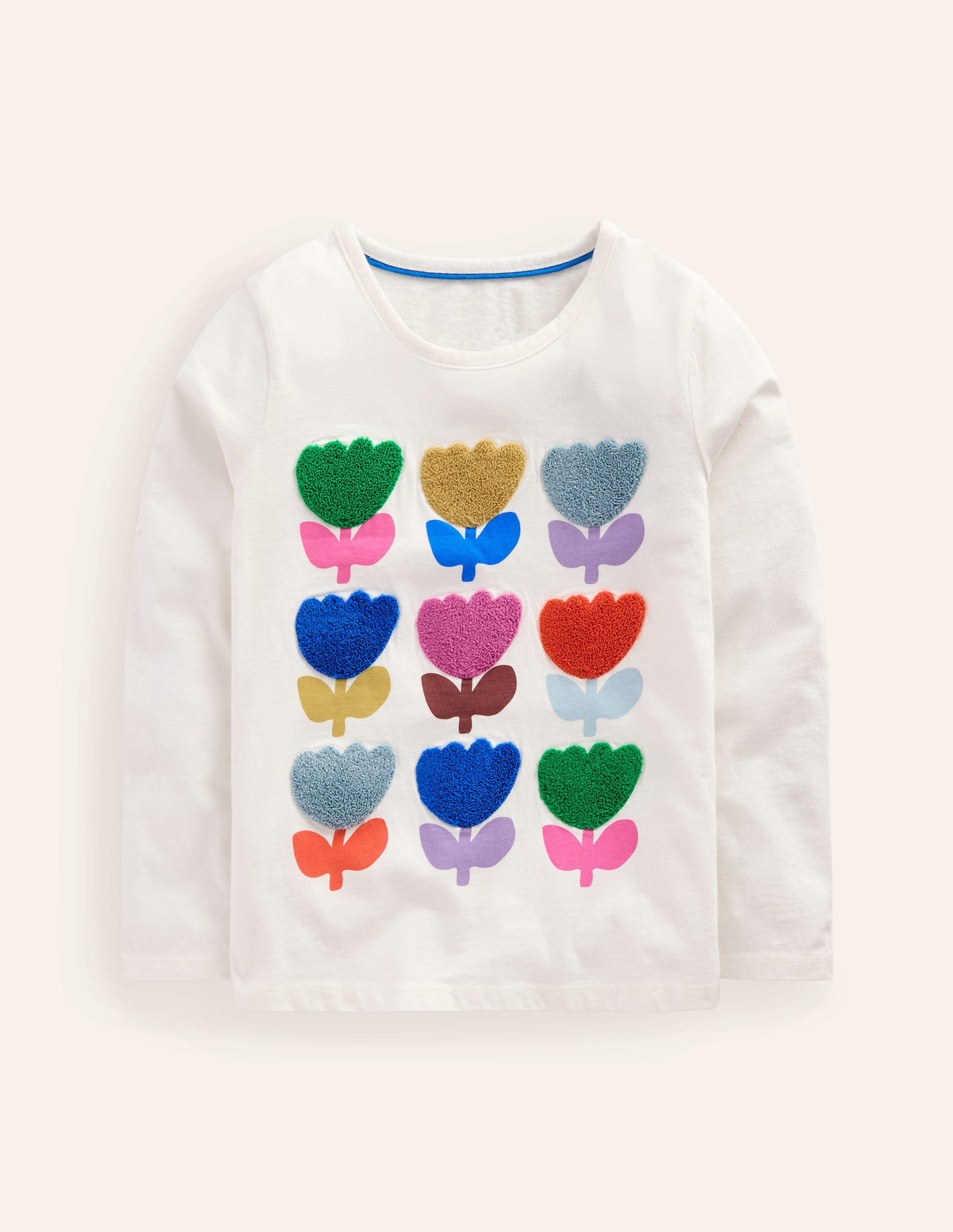 Printed Graphic T-Shirt-Ivory Tulips-1