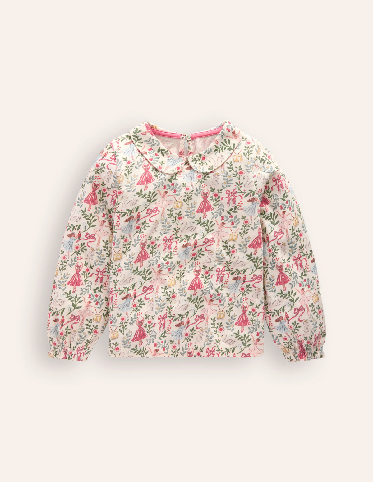 Collared Jersey Top-Vanilla White Ballet Toile - Image 1