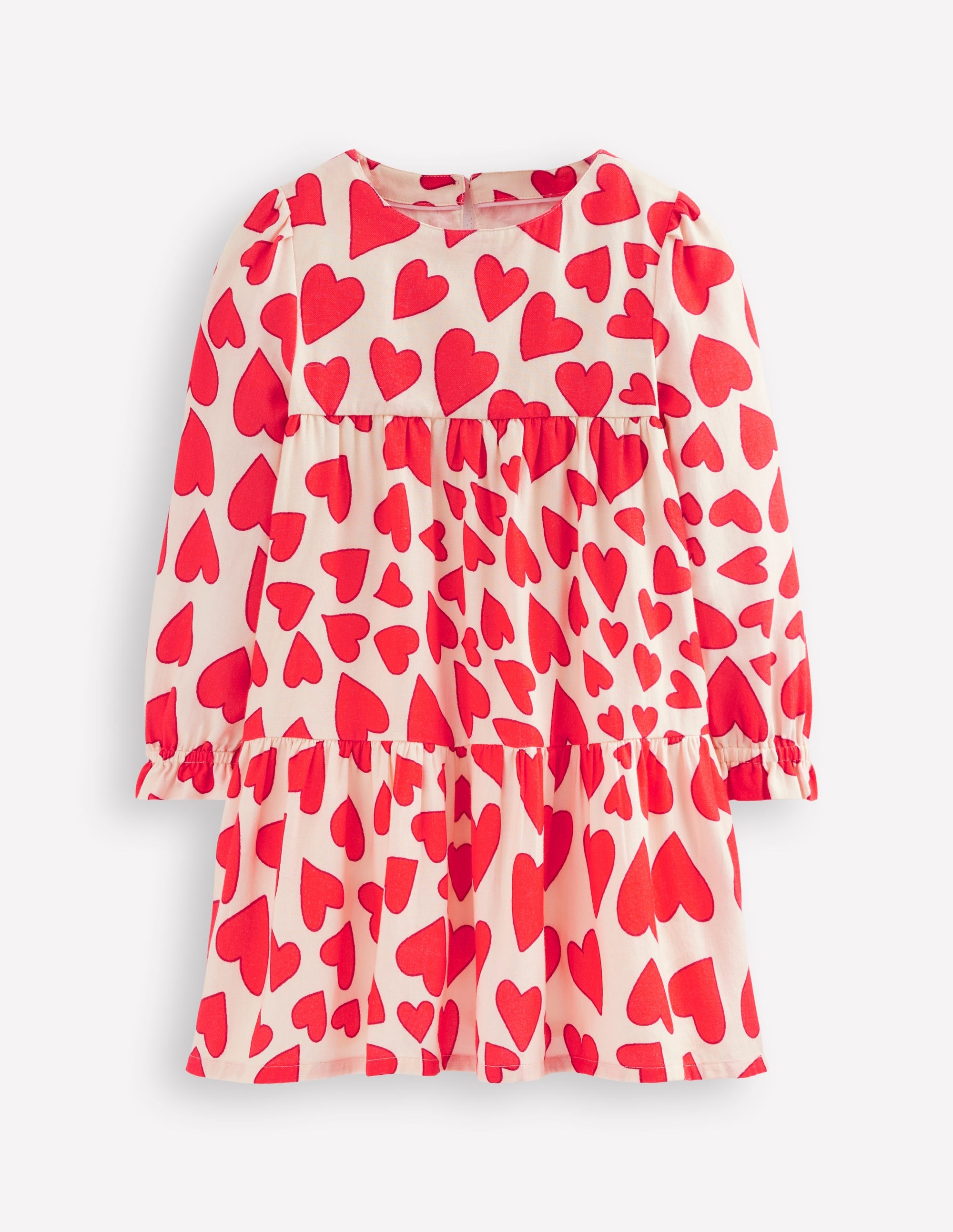 Betsy Tiered Twirly Dress-Poppy Red Hearts - Image 1