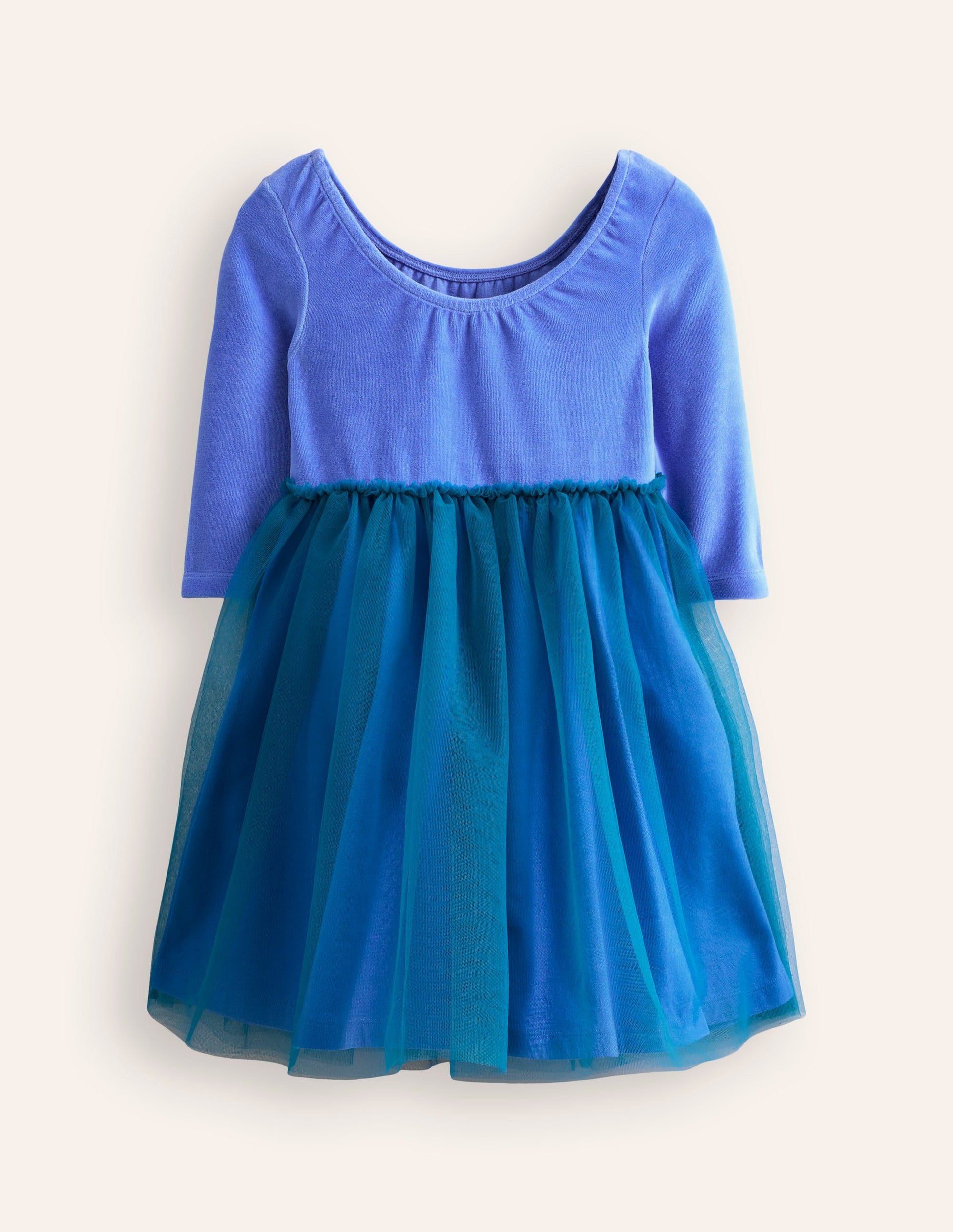 Velvet Tulle Appliqué Dress-Bluejay Festive Mice-2