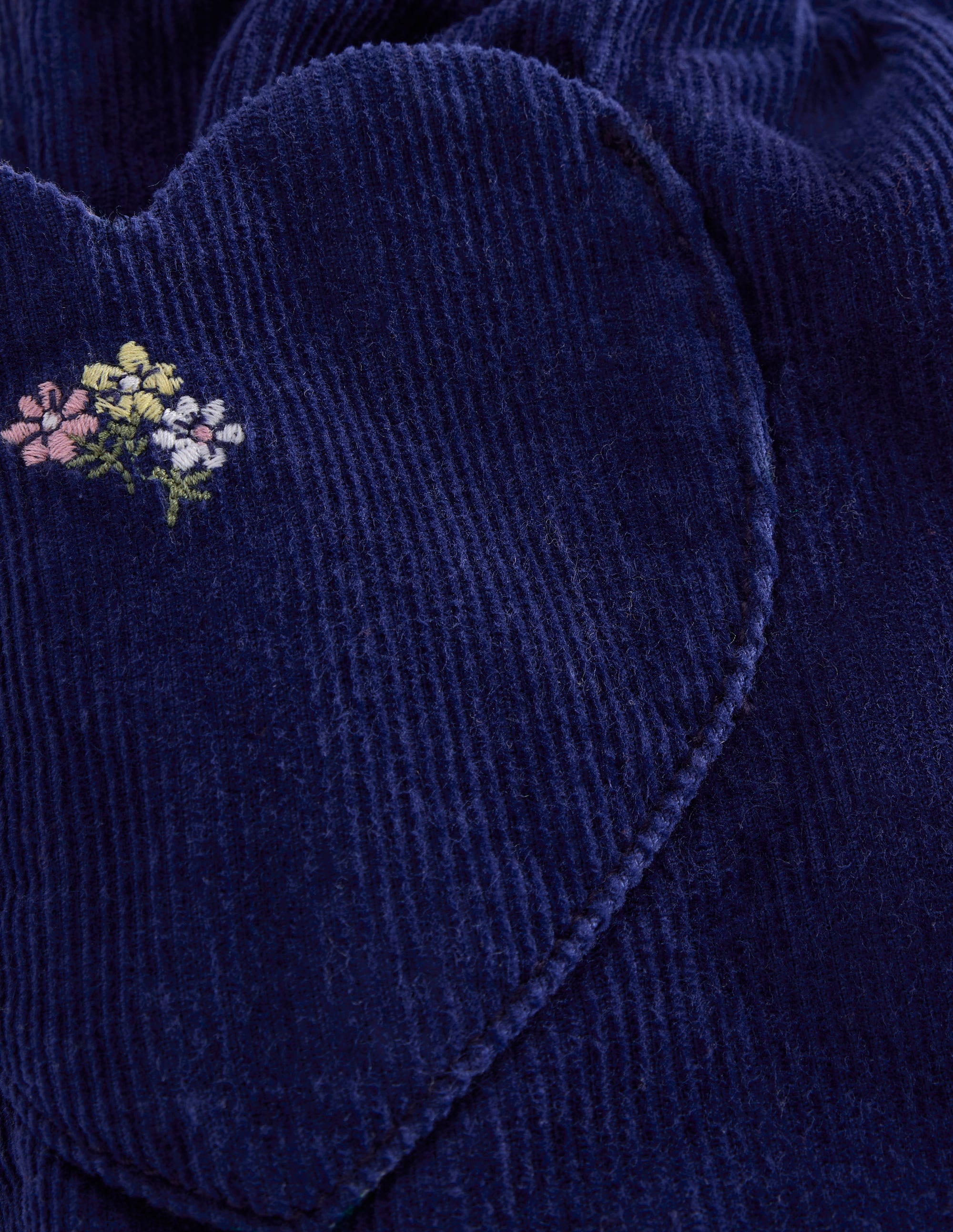 Lined Cord Pull-On Trousers-College Navy Embroidery - Image 3