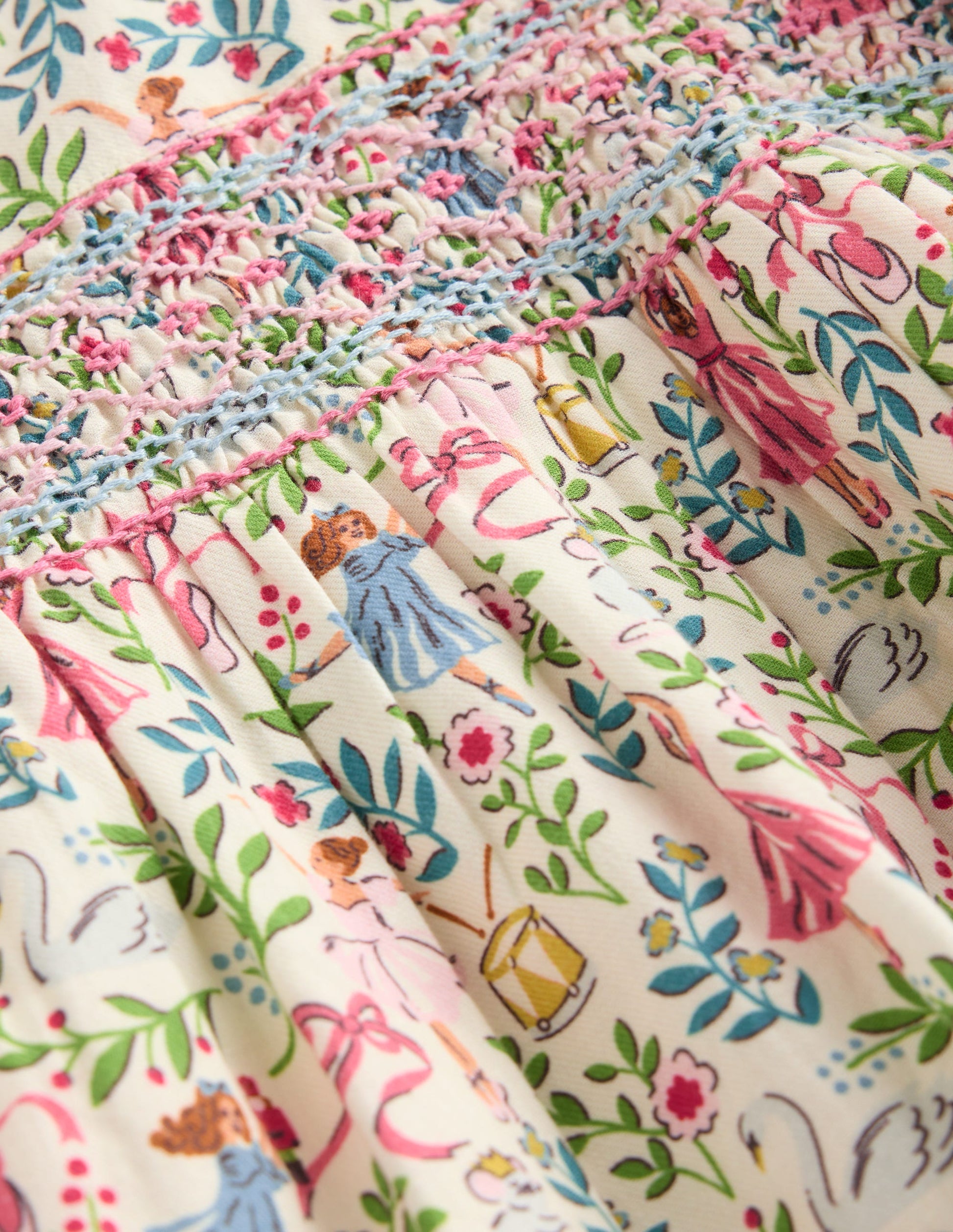 Bess Cosy Smocked Dress-Vanilla White Ballet Toile-3