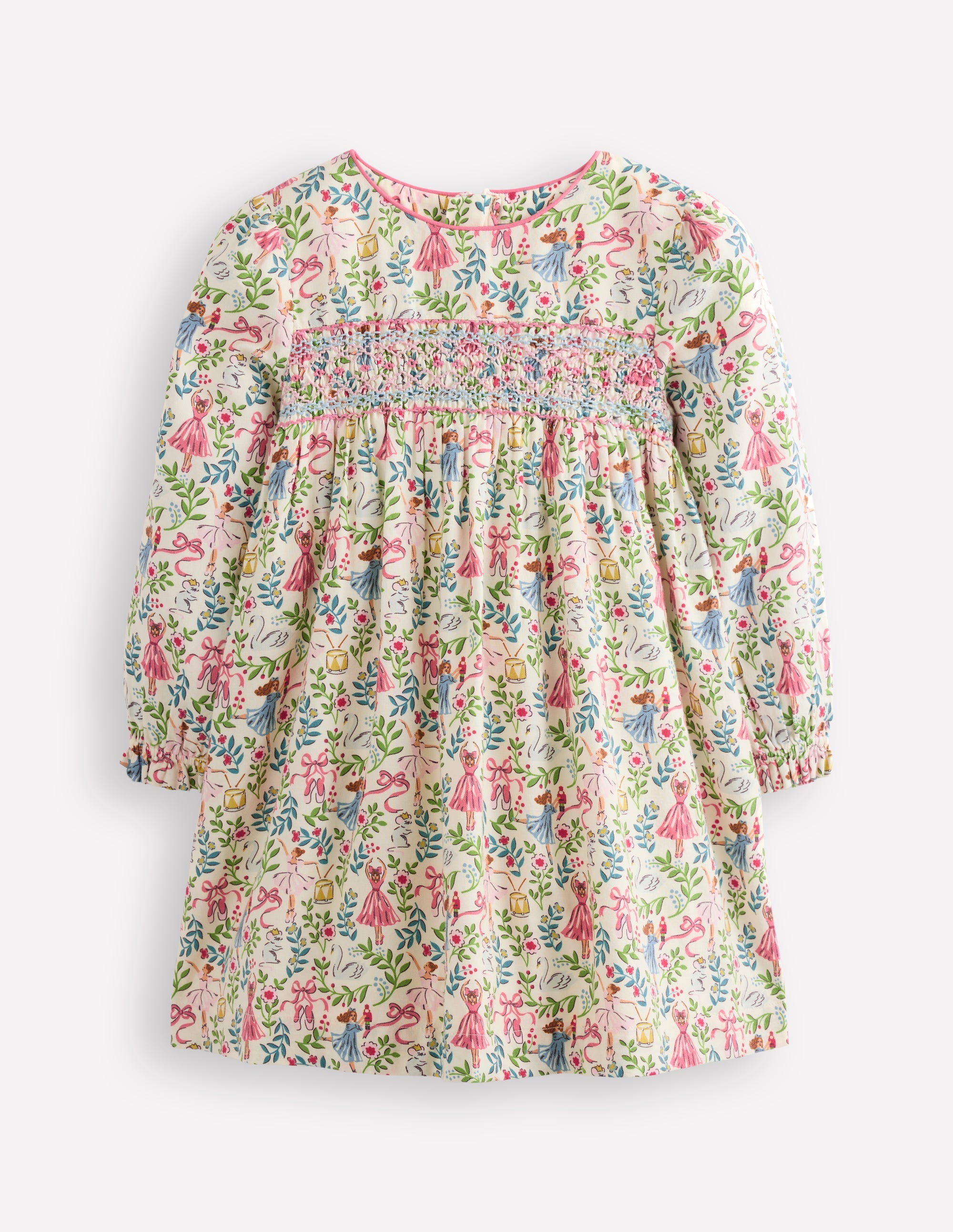 Bess Cosy Smocked Dress-Vanilla White Ballet Toile - Image 1