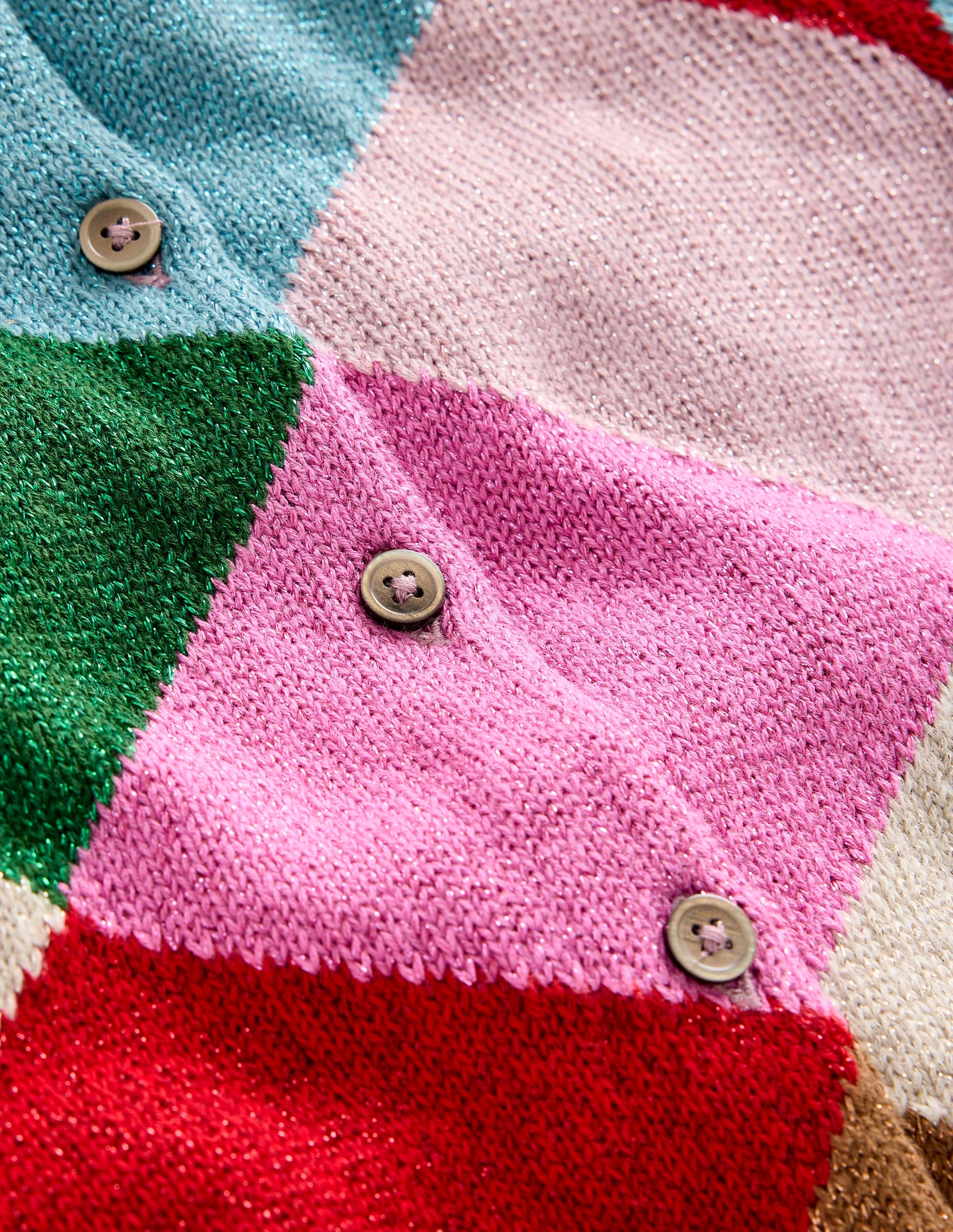 Sparkle Cardigan-Rainbow Argyle - Image 3
