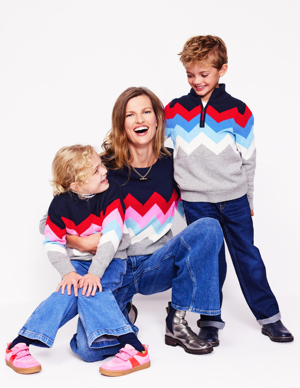 Zig Zag Jumper-Grey Marl Multi - Image 4