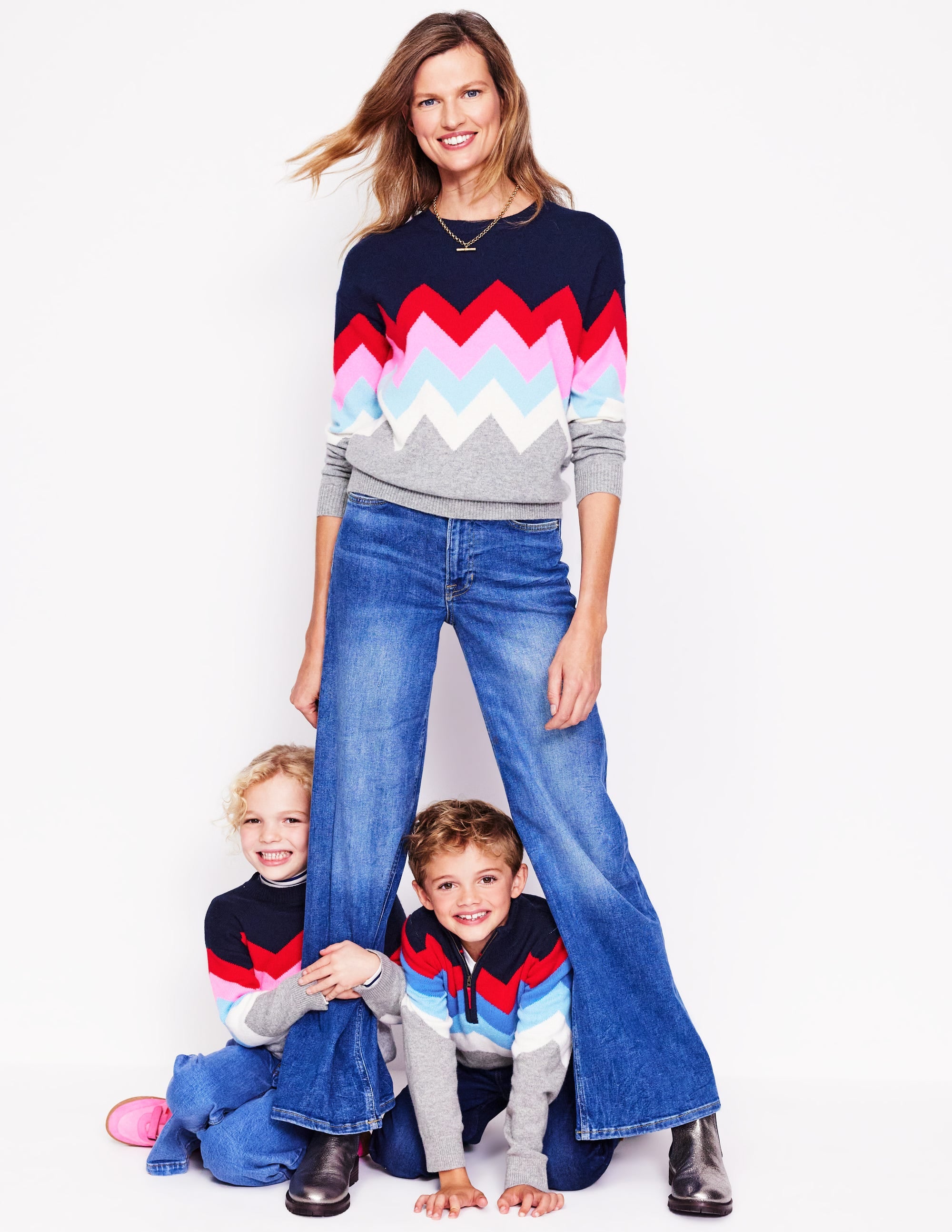Zig Zag Jumper-Grey Marl Multi - Image 5