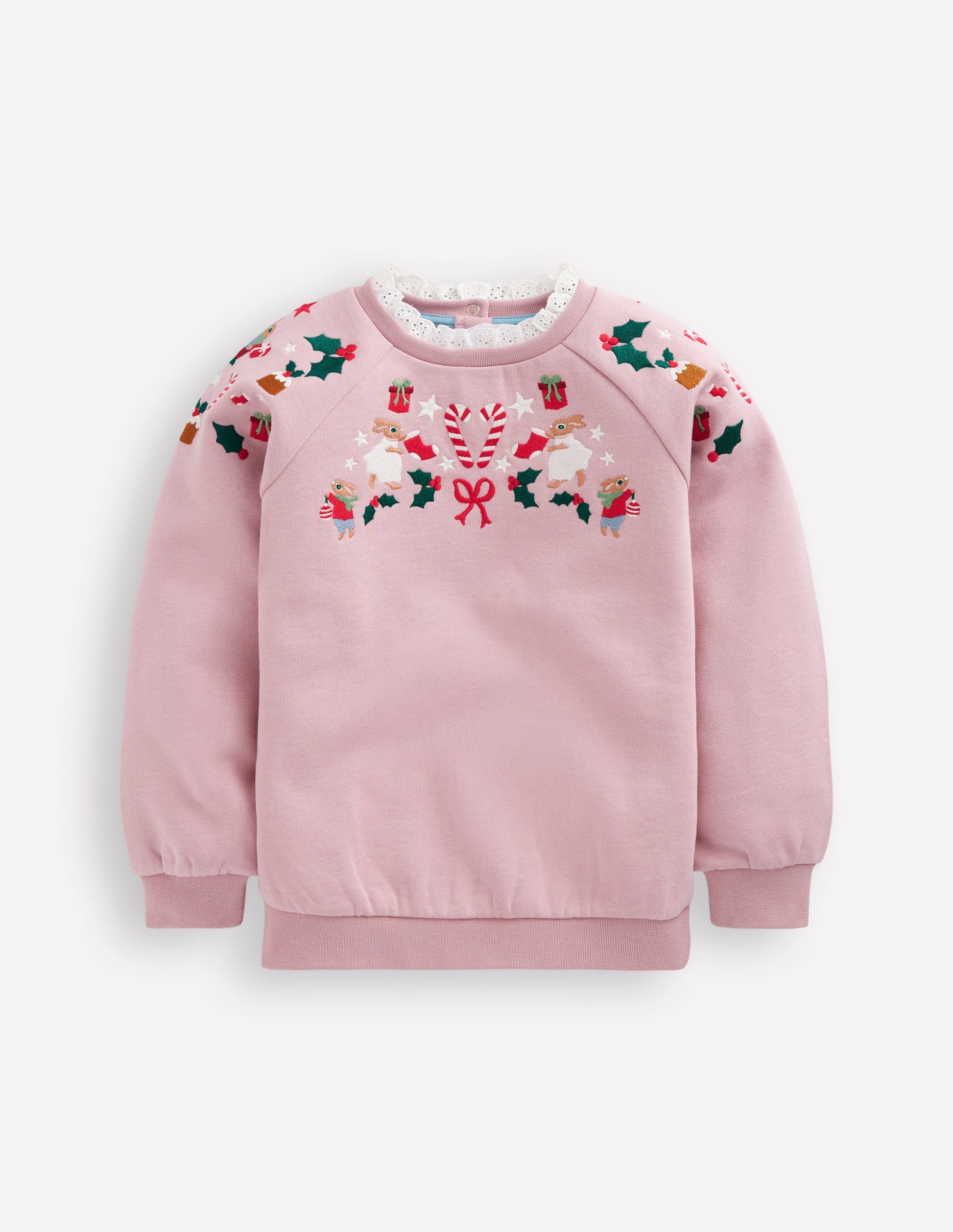 Embroidered Sweat-Vintage Pink-1