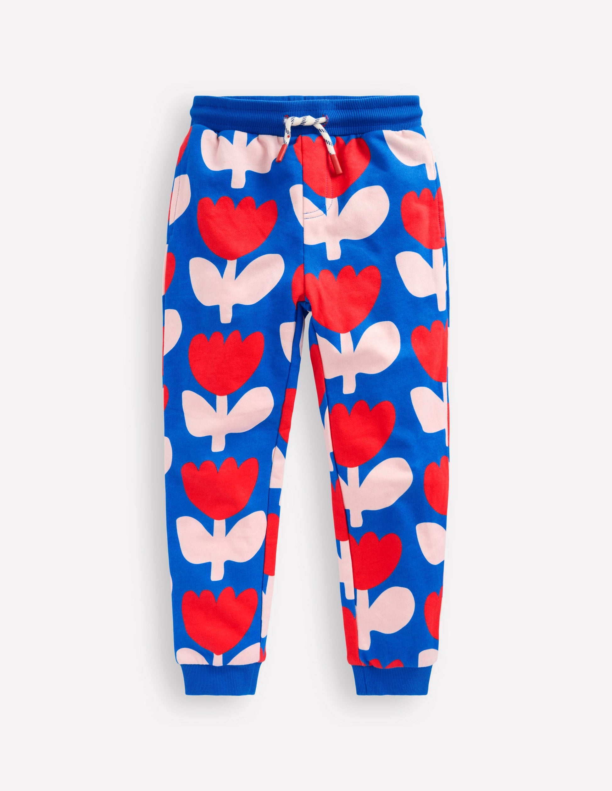 Printed Joggers-Kingfisher Blue Bold Floral-1