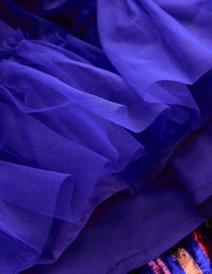 Metallic Smocked Party Dress-Multi Lurex Stripe-3