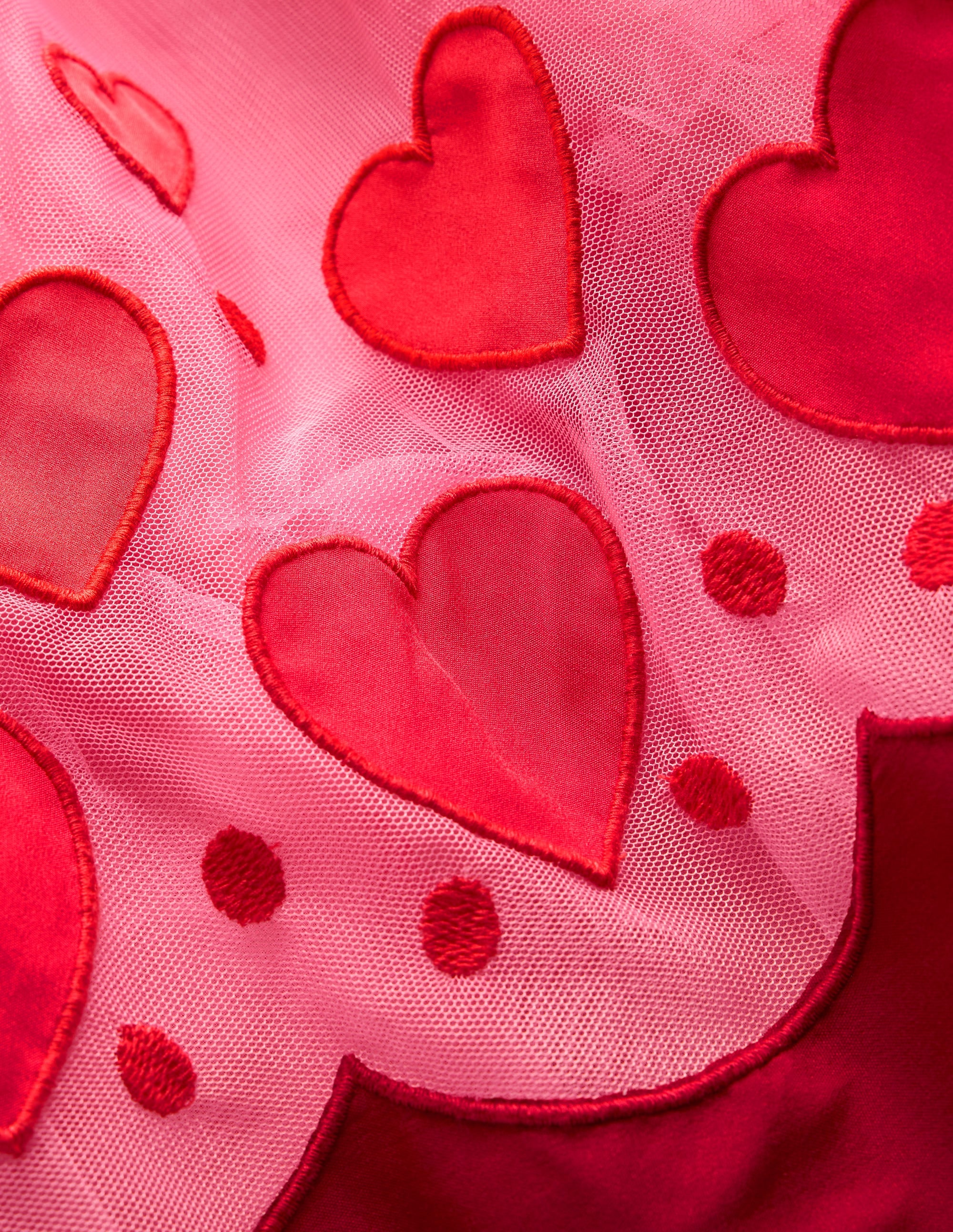 Appliqué Hem Tulle Dress-Bubblegum Pink Hearts - Image 3