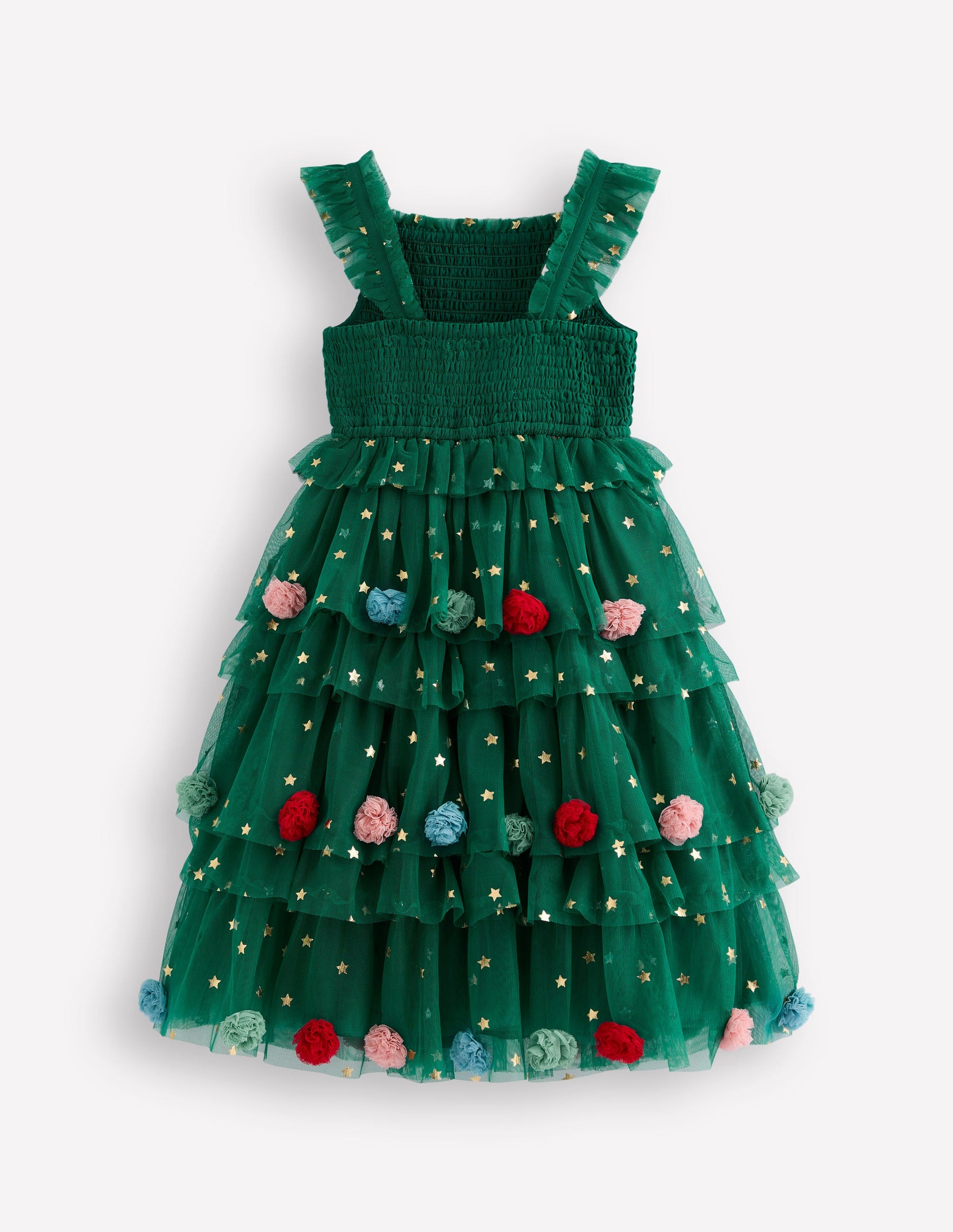 Maude Ruffle Tulle Dress-Jewel Green Christmas Tree-2