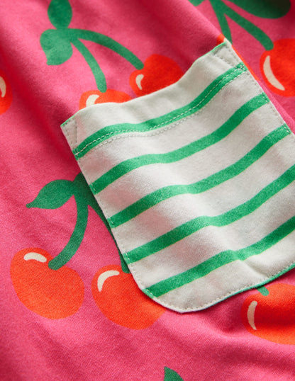 Long Sleeve Printed Tunic-Sorbet Pink Cherries-3