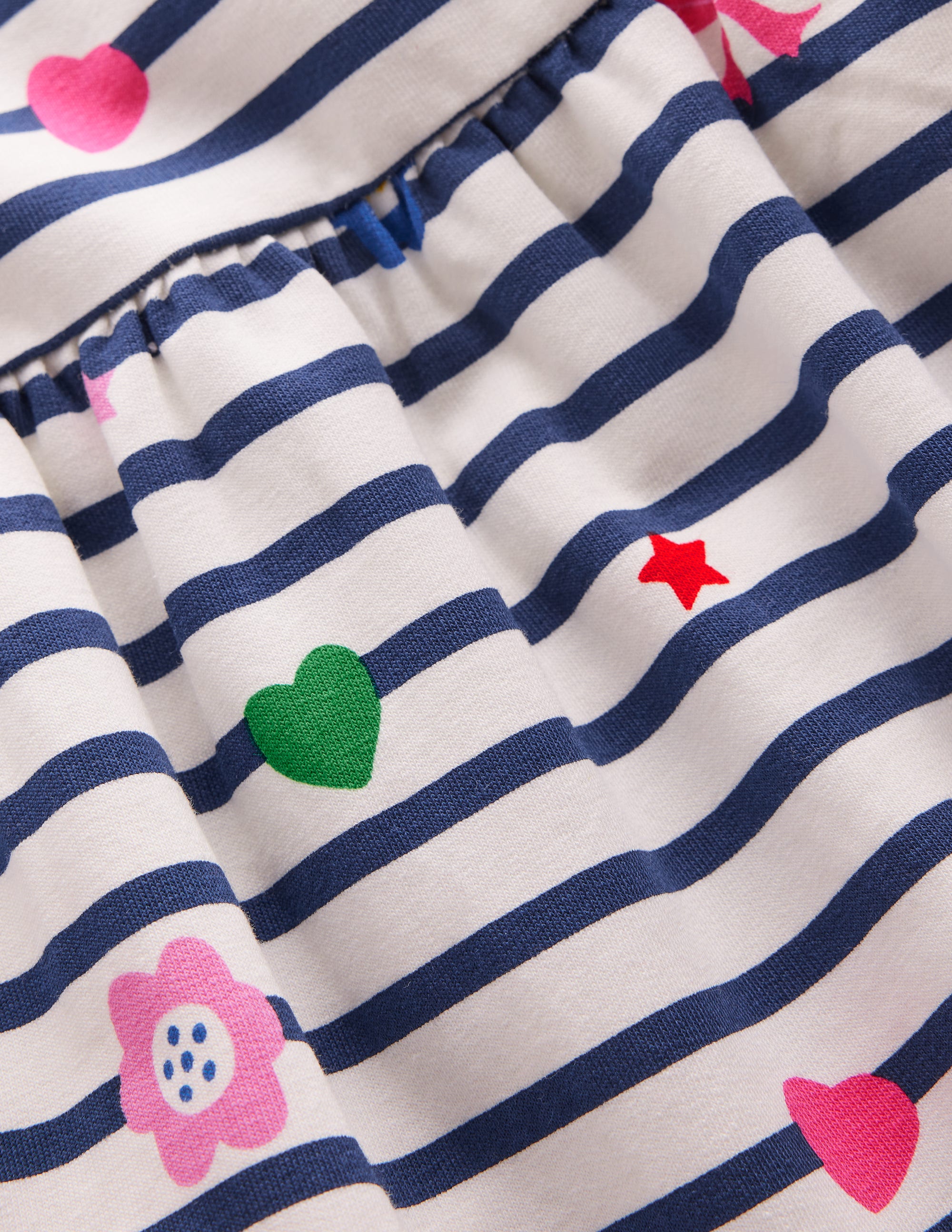 Tiered Sweatshirt Dress-Navy/ Ivory Stripe - Image 3
