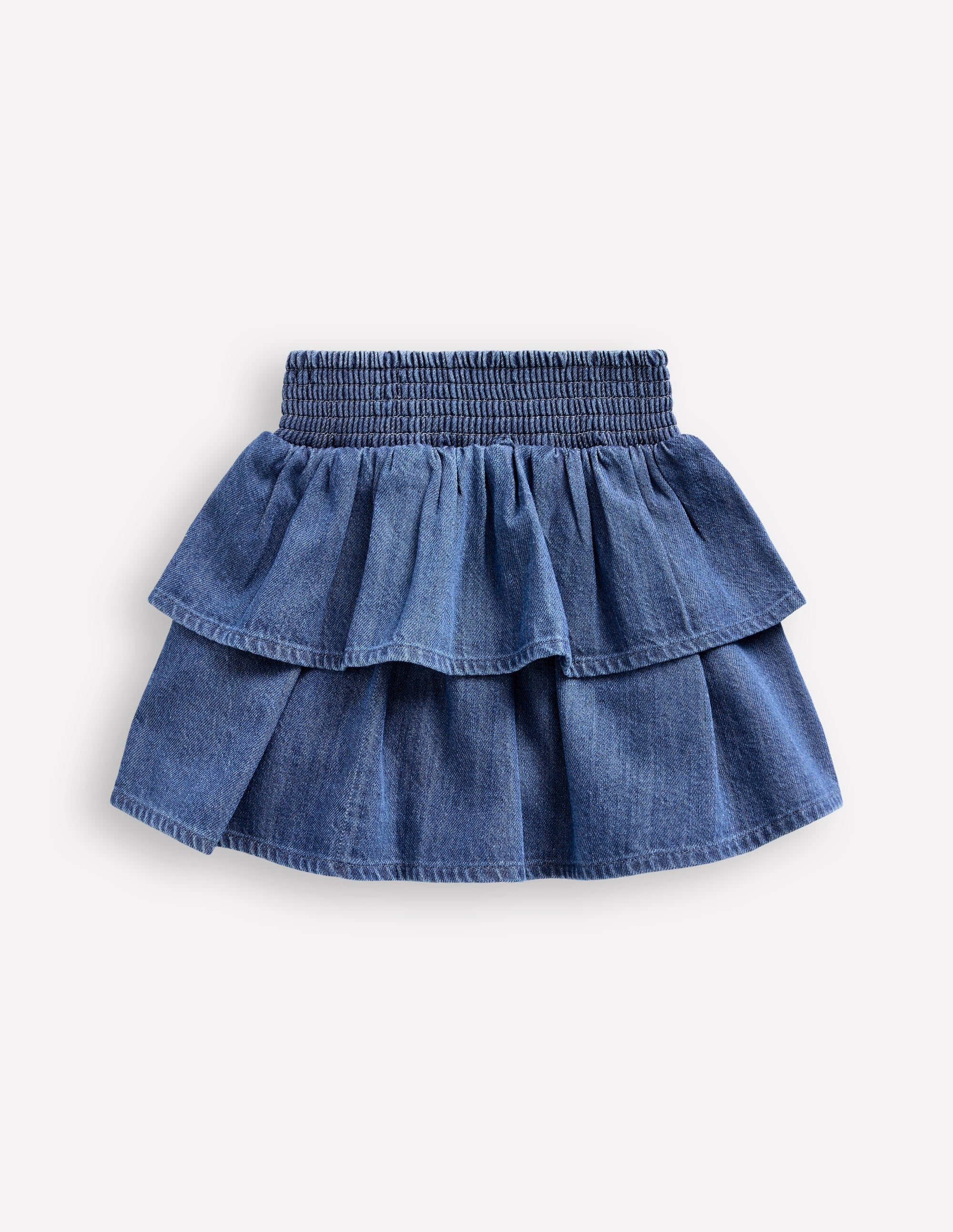 Tiered Woven Skirt-Chambray - Image 2