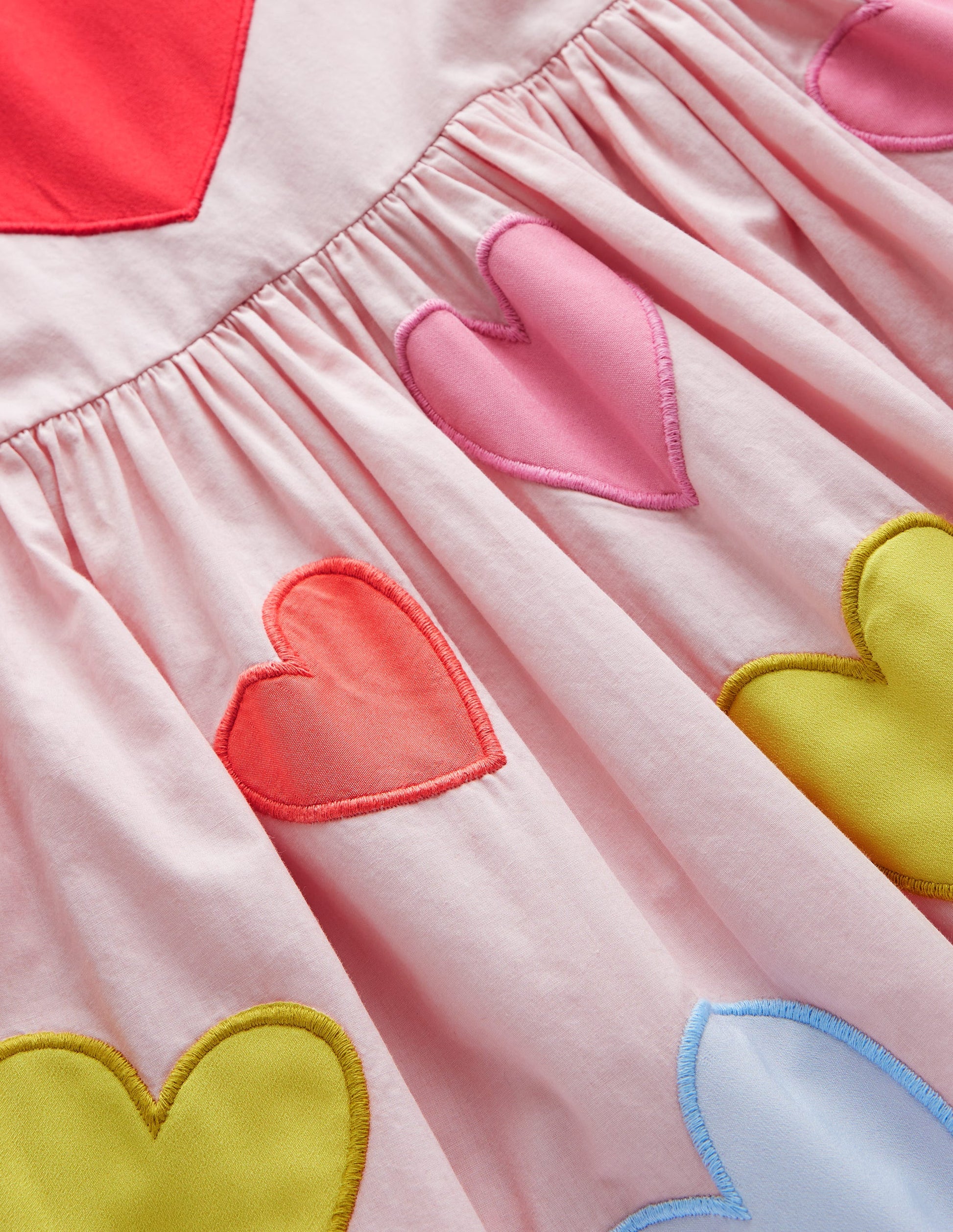 Puff Sleeve Heart Dress-Light Pink Hearts | Boden AU Puff Sleeve Heart Dress-Light Pink Hearts | Boden AU
