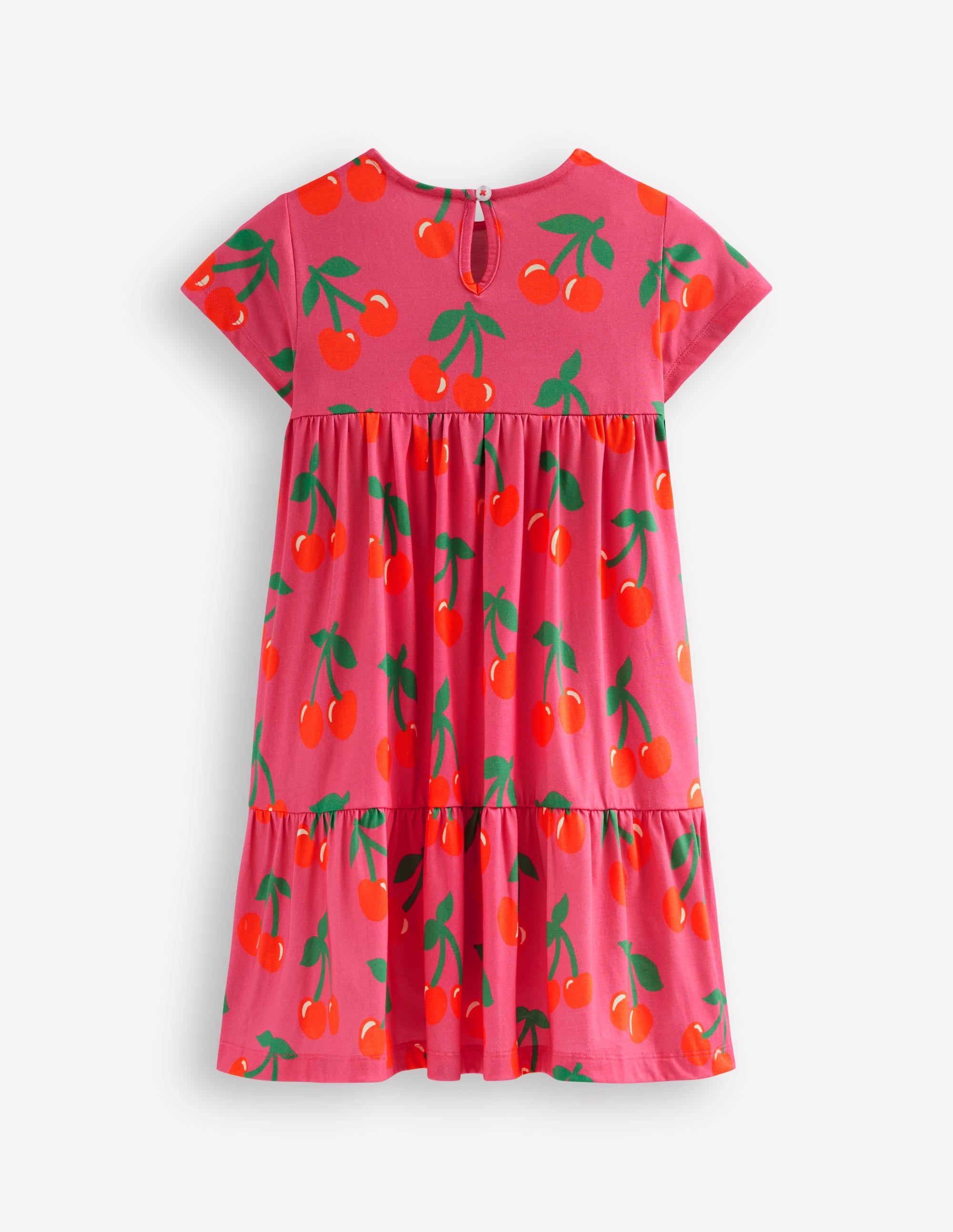 Ariel Twirly Jersey Dress-Sorbet Pink Cherries - Image 2