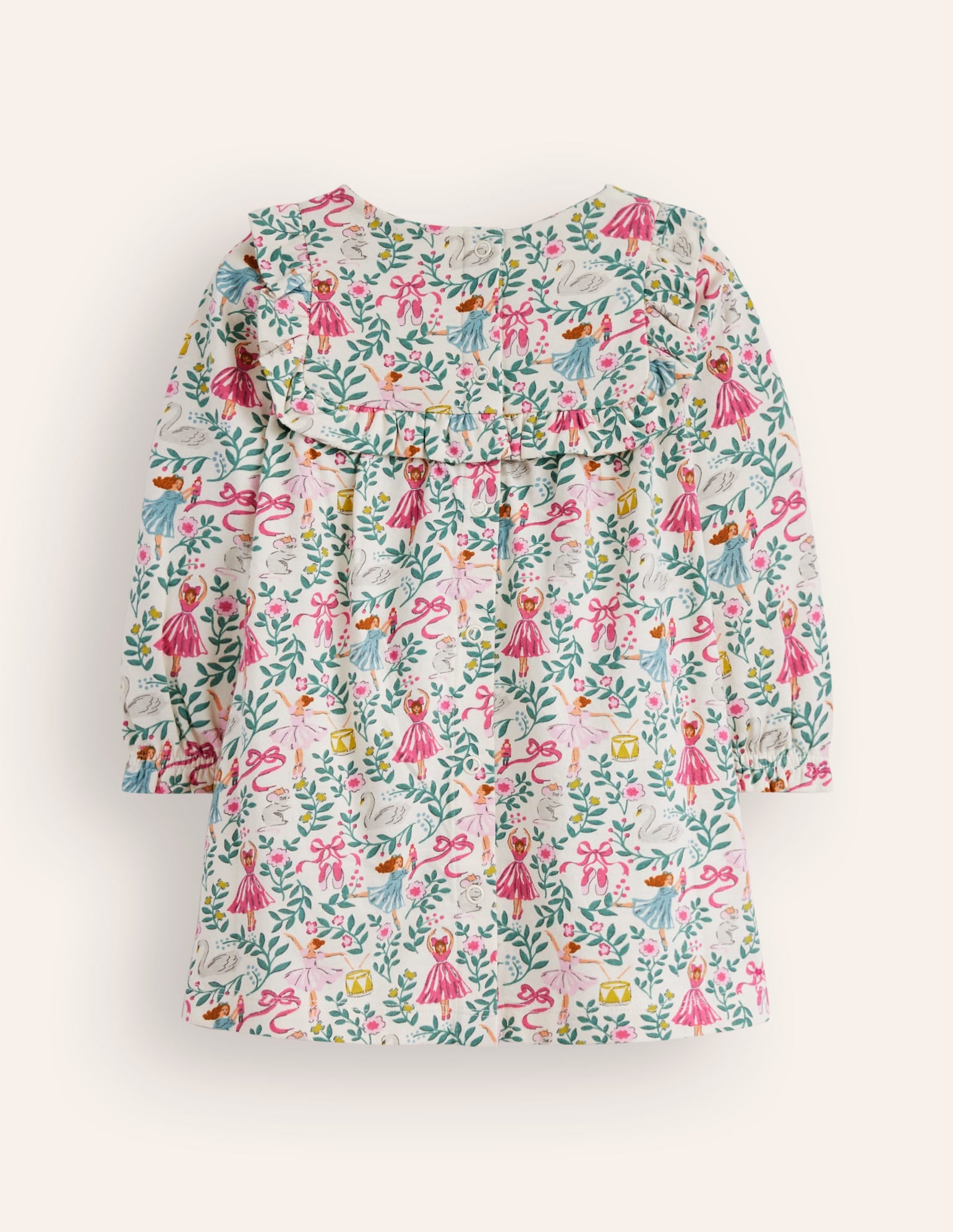 Jersey Ruffle Dress-Ivory Ballet Toile - Image 2