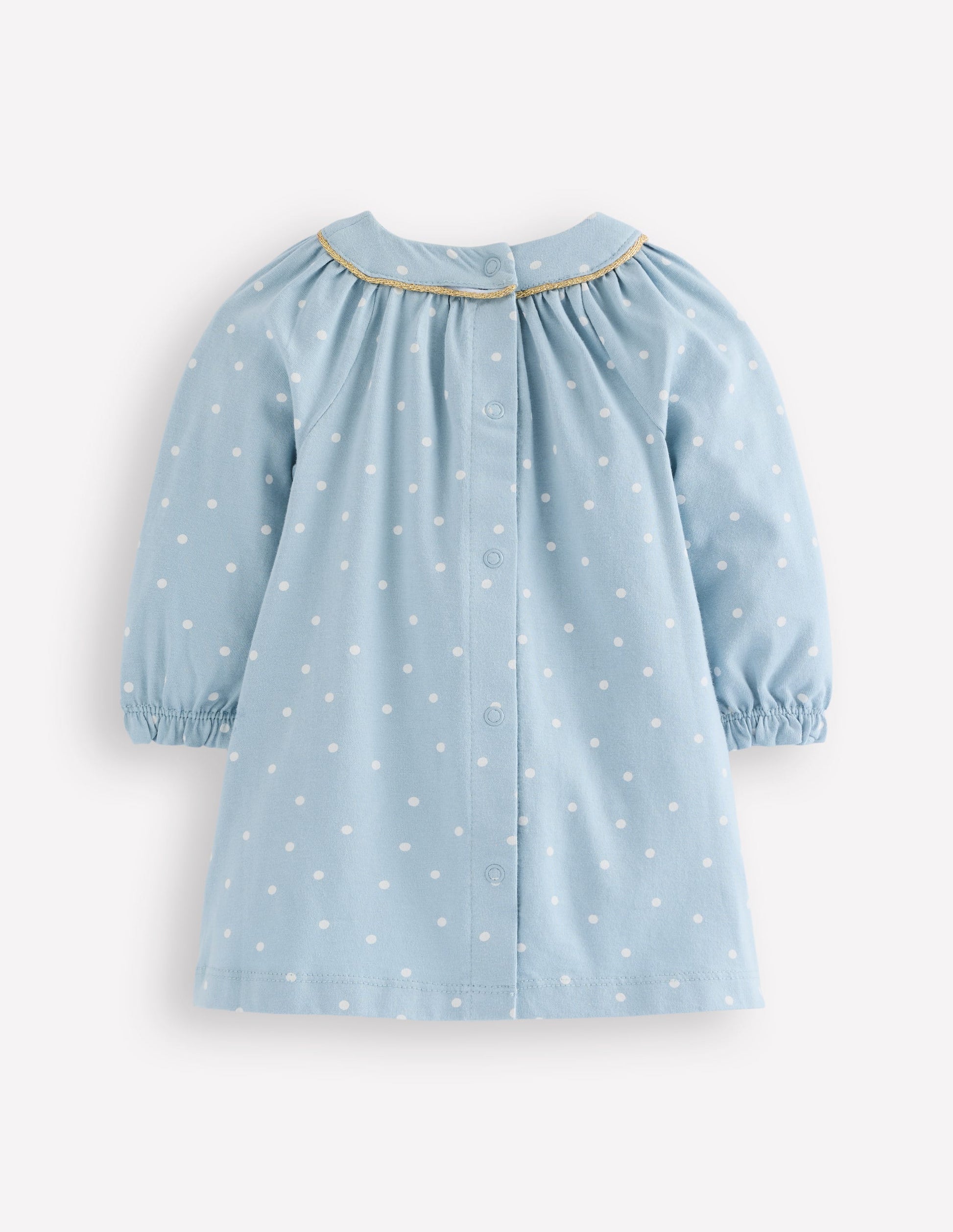 Big Appliqué Jersey Dress-Vintage Blue Bunnies-2