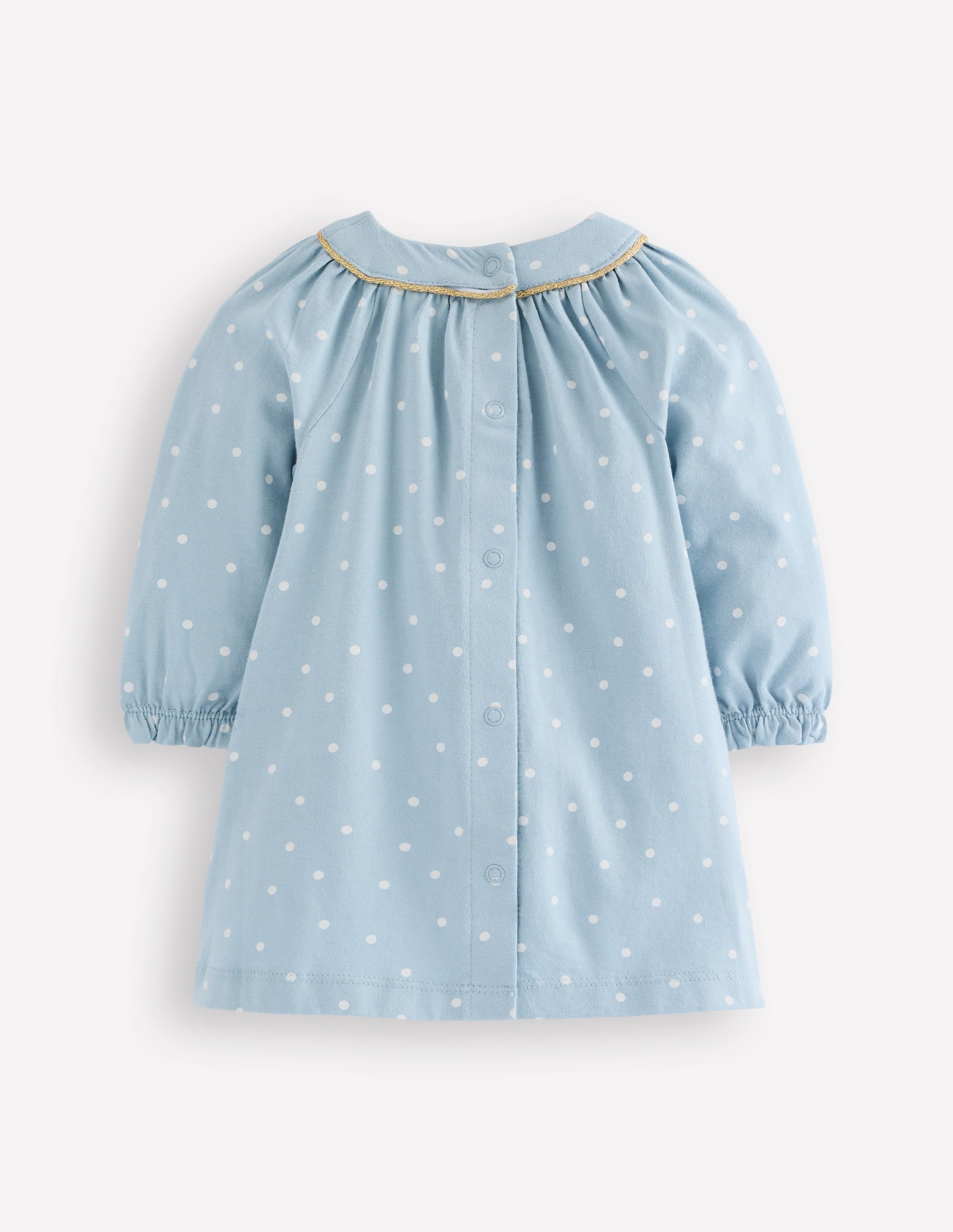 Big Appliqué Jersey Dress-Vintage Blue Bunnies - Image 2