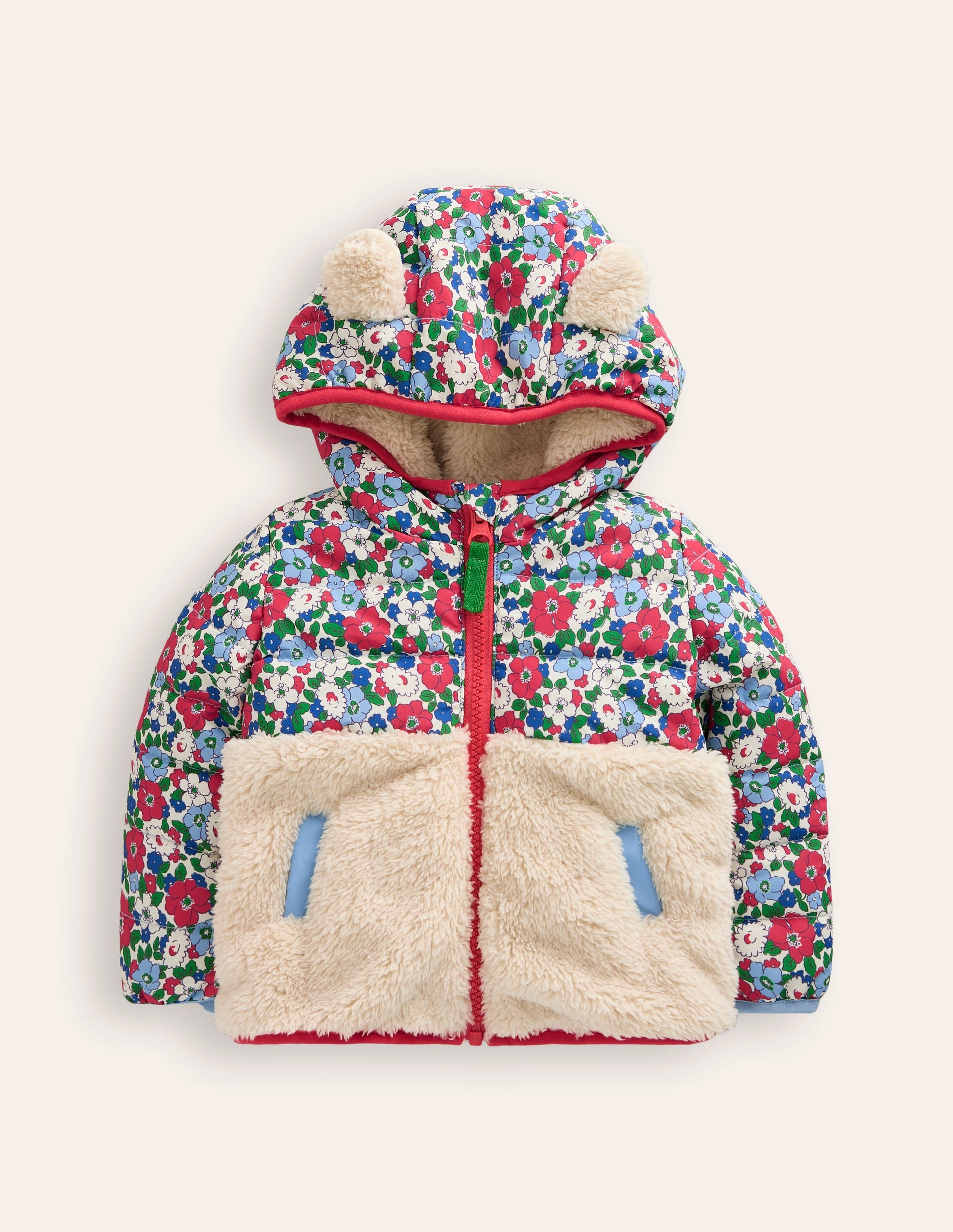 Mixed Borg Jacket-Glacier Blue-1