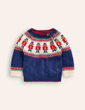 Fair Isle Jumper-Sapphire Blue Nutcracker