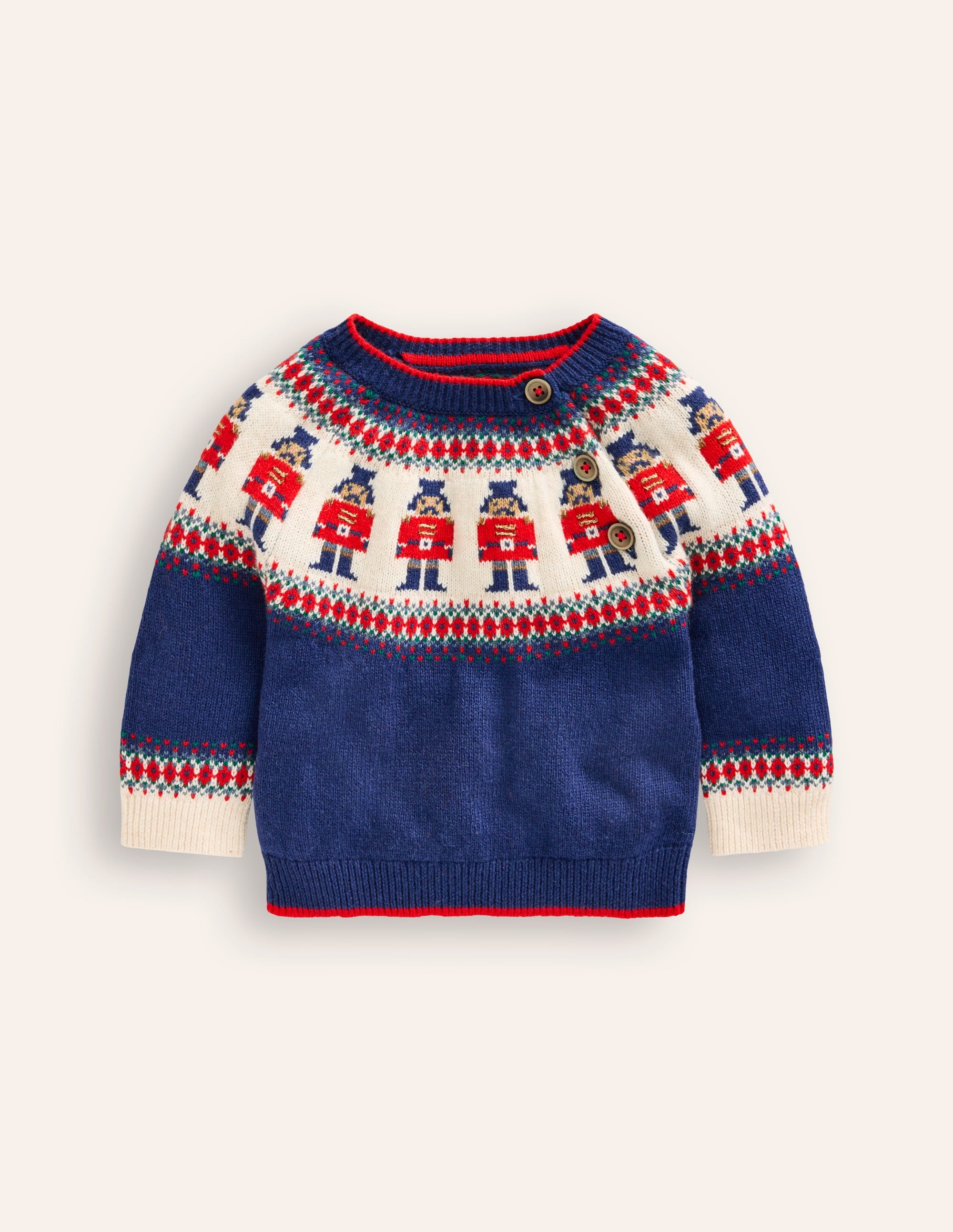 Fair Isle Jumper-Sapphire Blue Nutcracker - Image 1