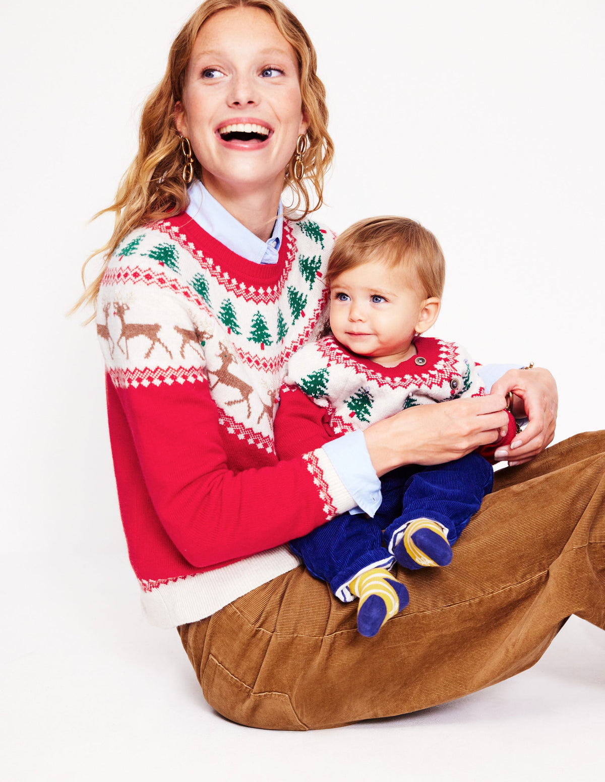 Fair Isle Jumper-Poppy Red Trees - Image 5