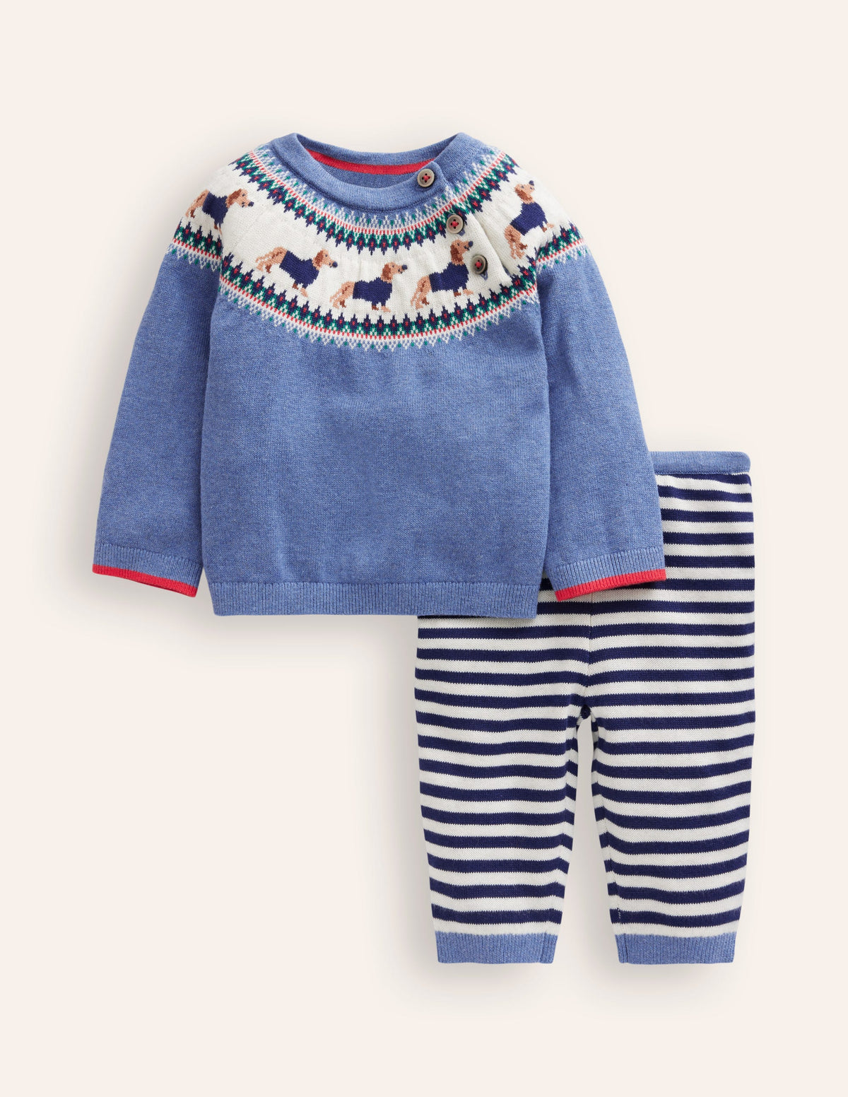 Novelty Knitted Play Set-Robot Blue Sausage Dogs - Image 1