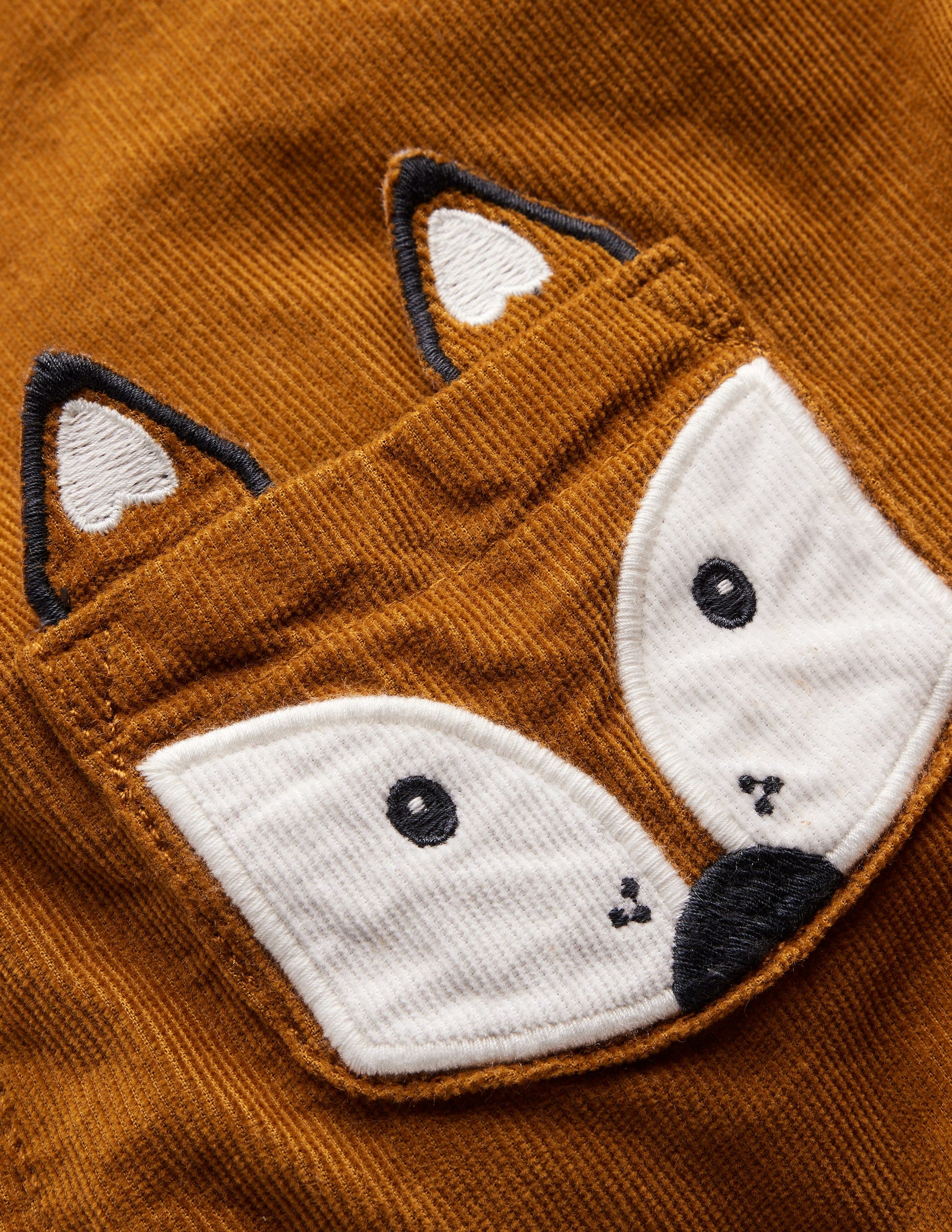 Cord Novelty Dungaree Set-Butterscotch Brown Fox-3