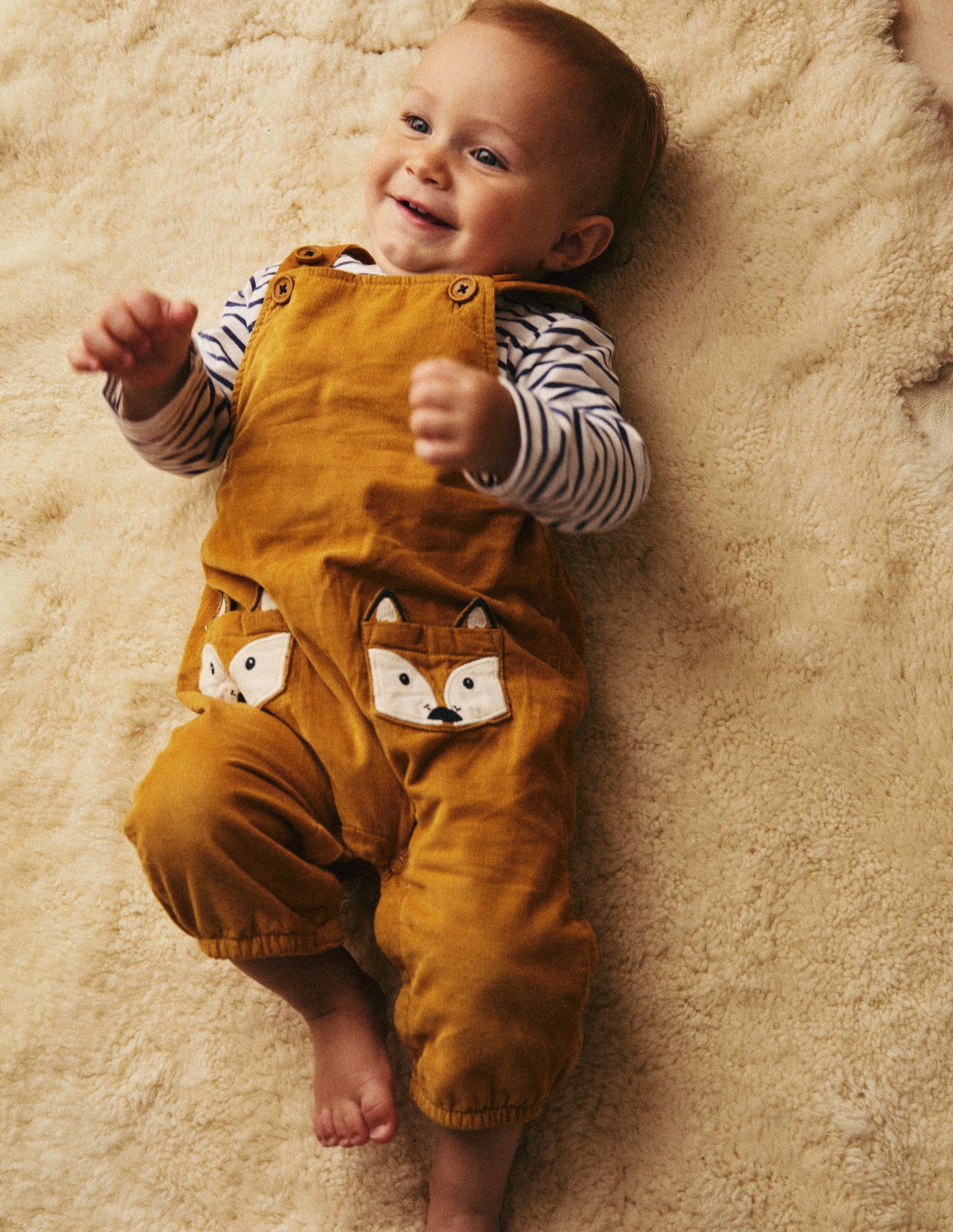 Cord Novelty Dungaree Set-Butterscotch Brown Fox-4