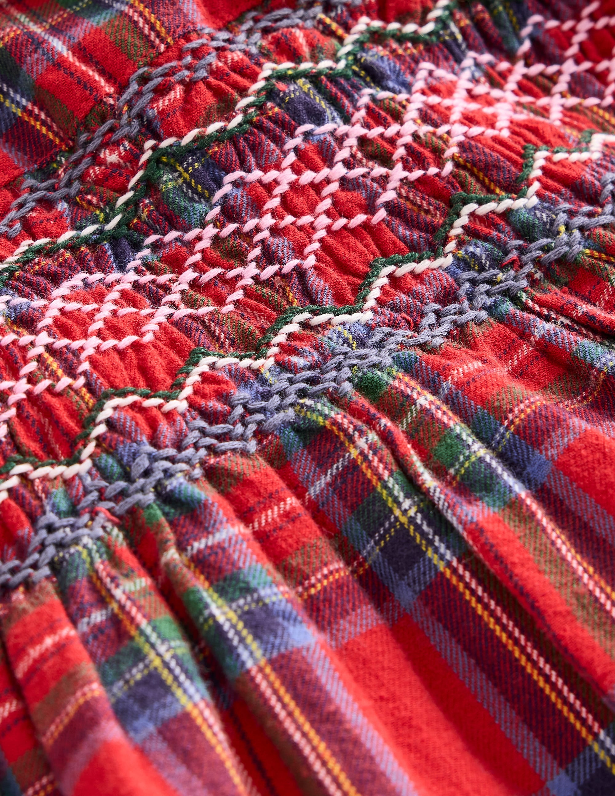 Smocked Romper-Red and Blue Check - Image 3